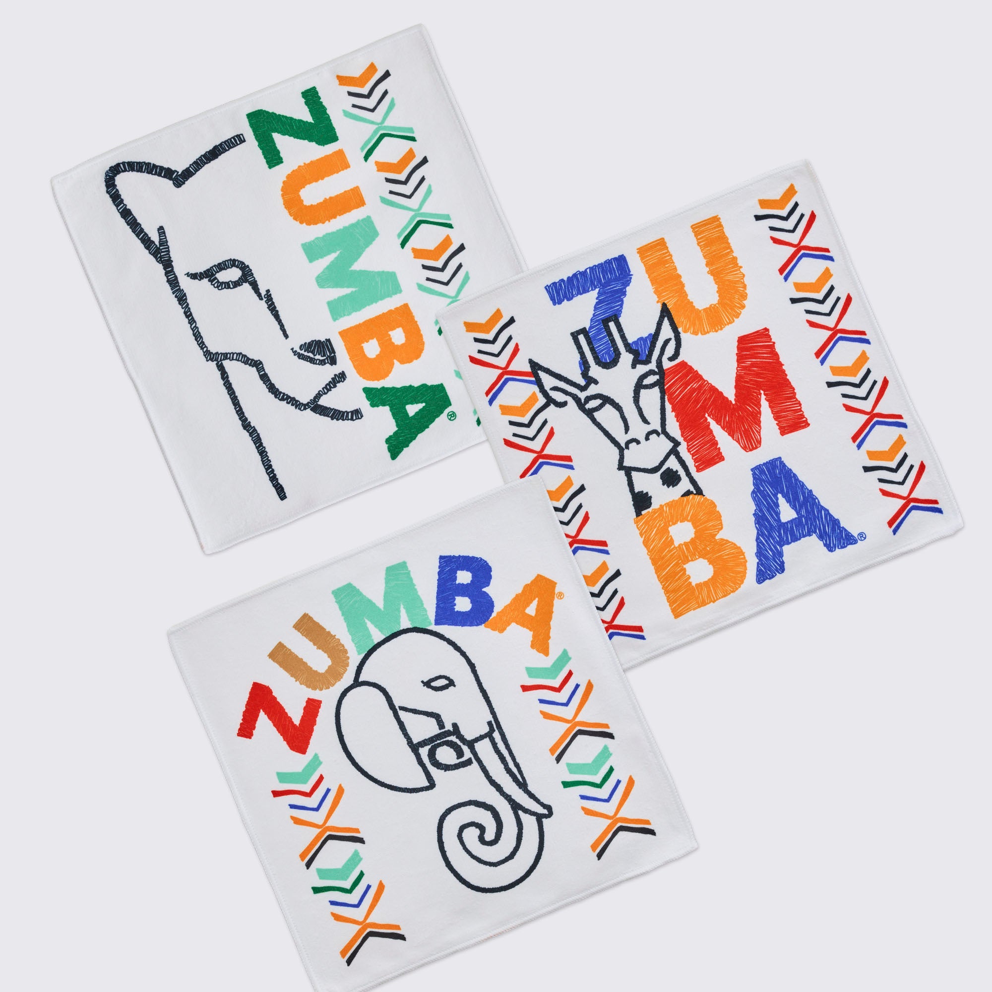 Wildbeat Hand Towels שלישיית מגבות ידיים מרובעות זומבה
