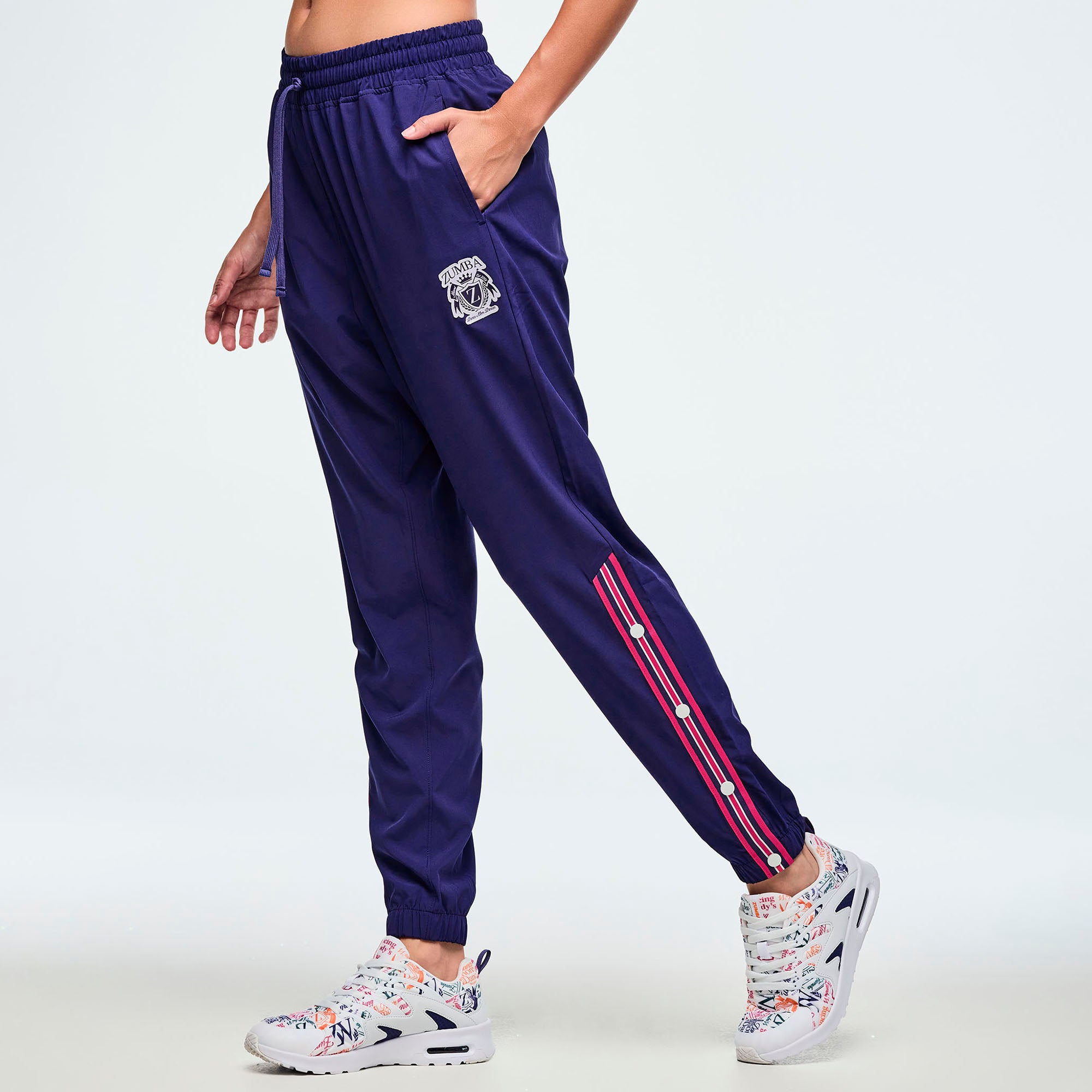 Class of 2001 Woven Track Pants With Side Snaps מכנס טרנינג עם כפתורים זומבה