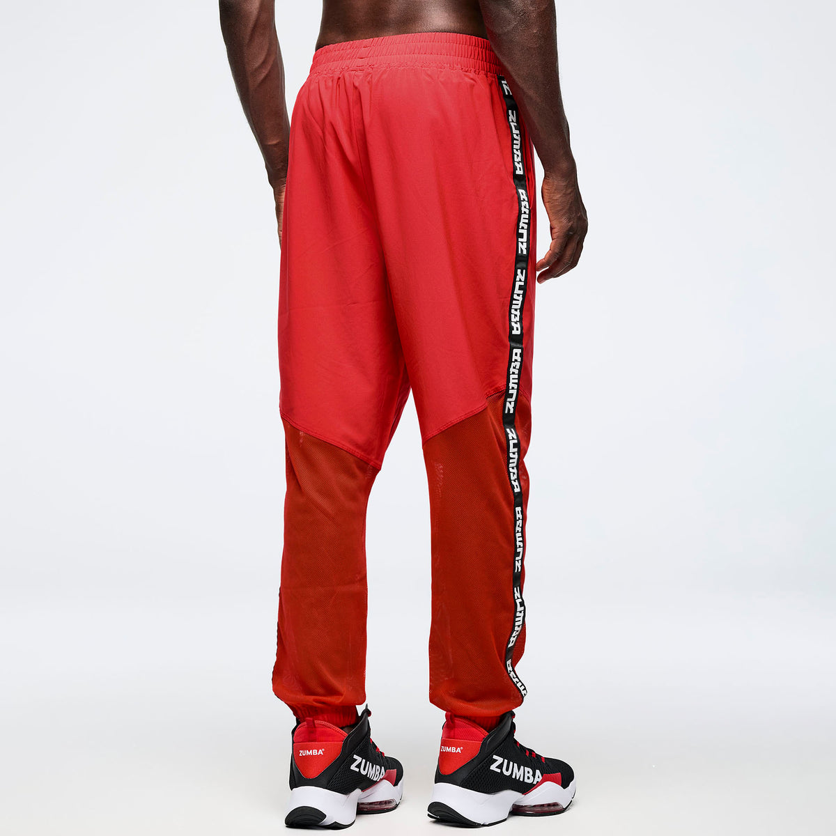 Eastern Flavor High Waisted Woven Track Pants With Mesh- מכנס זומבה