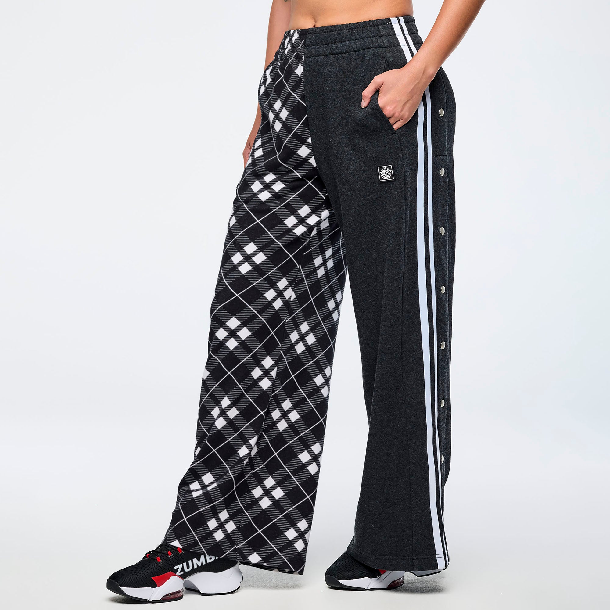 Eastern Flavor Wide Leg Pants With Wide Side Snap Placket מכנס זומבה