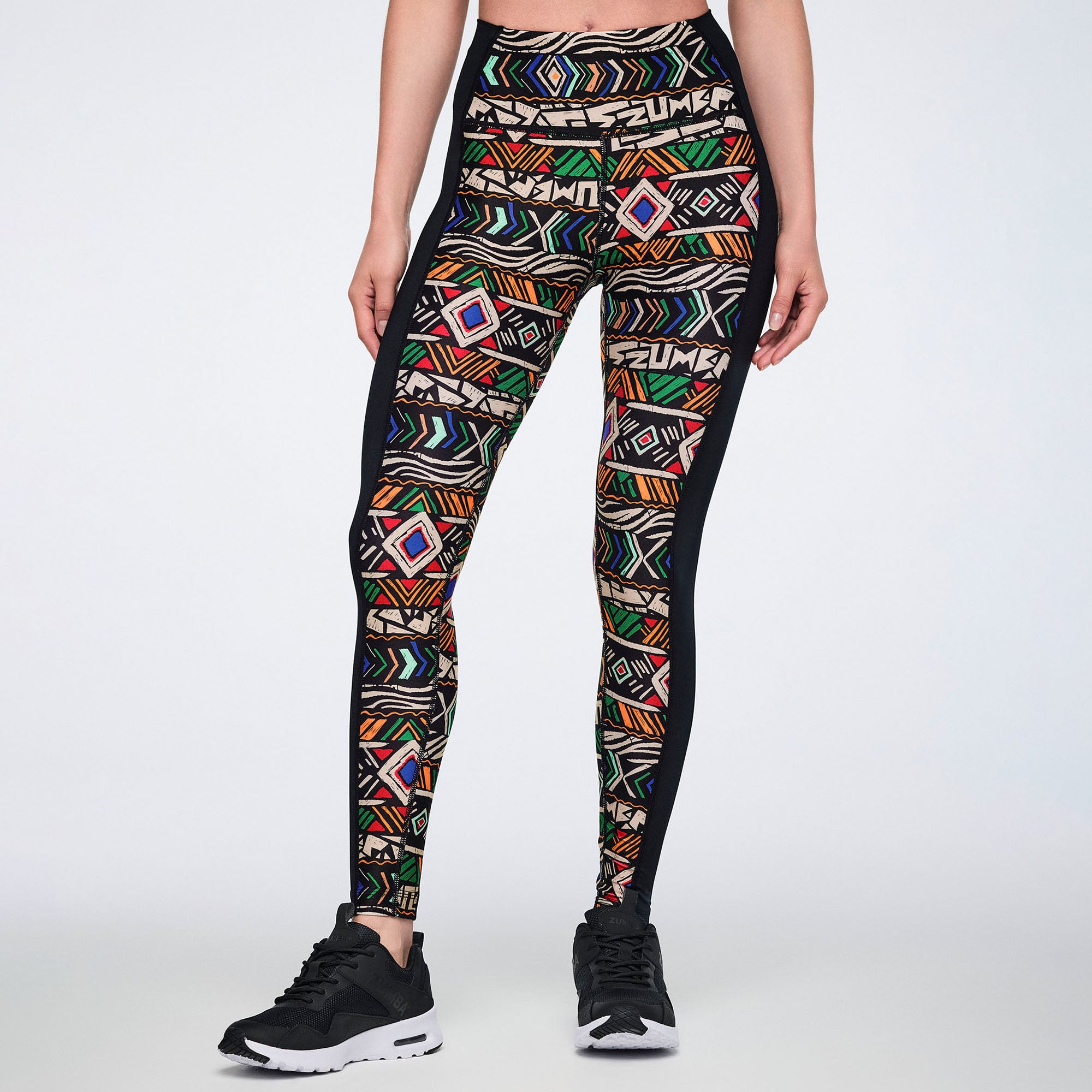 Wildbeat High Waisted Ankle Leggings - Tan/Orange טייץ זומבה