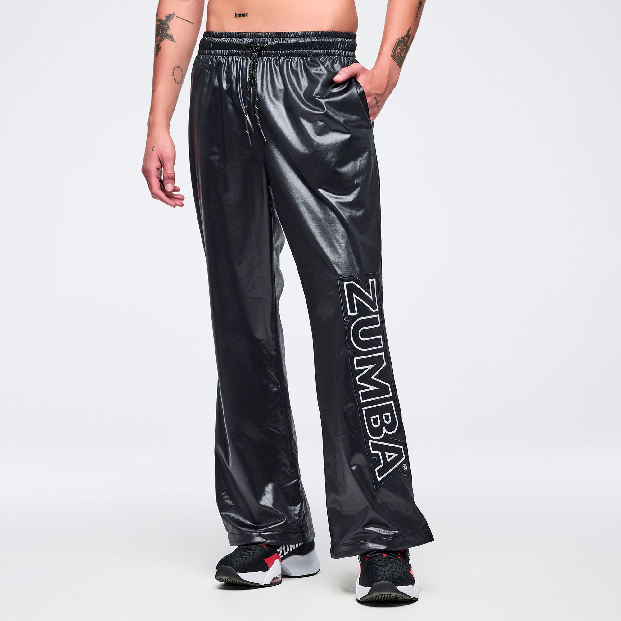 Eastern Flavor Wide Leg Track Pants-מכנס זומבה