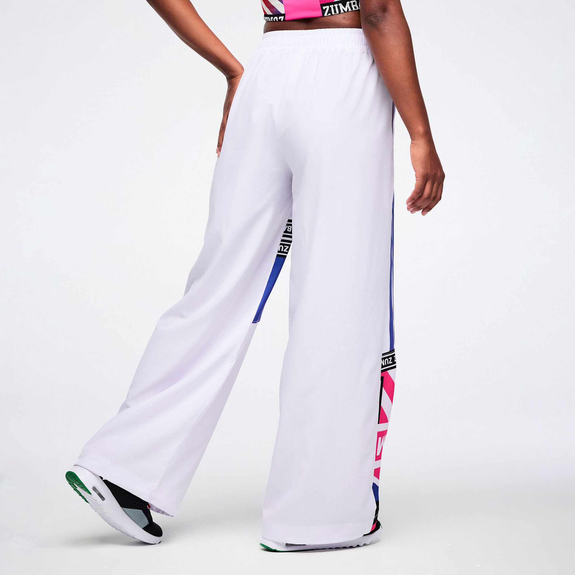 Worldwide High Waisted Wide Leg Track Pants מכנס זומבה