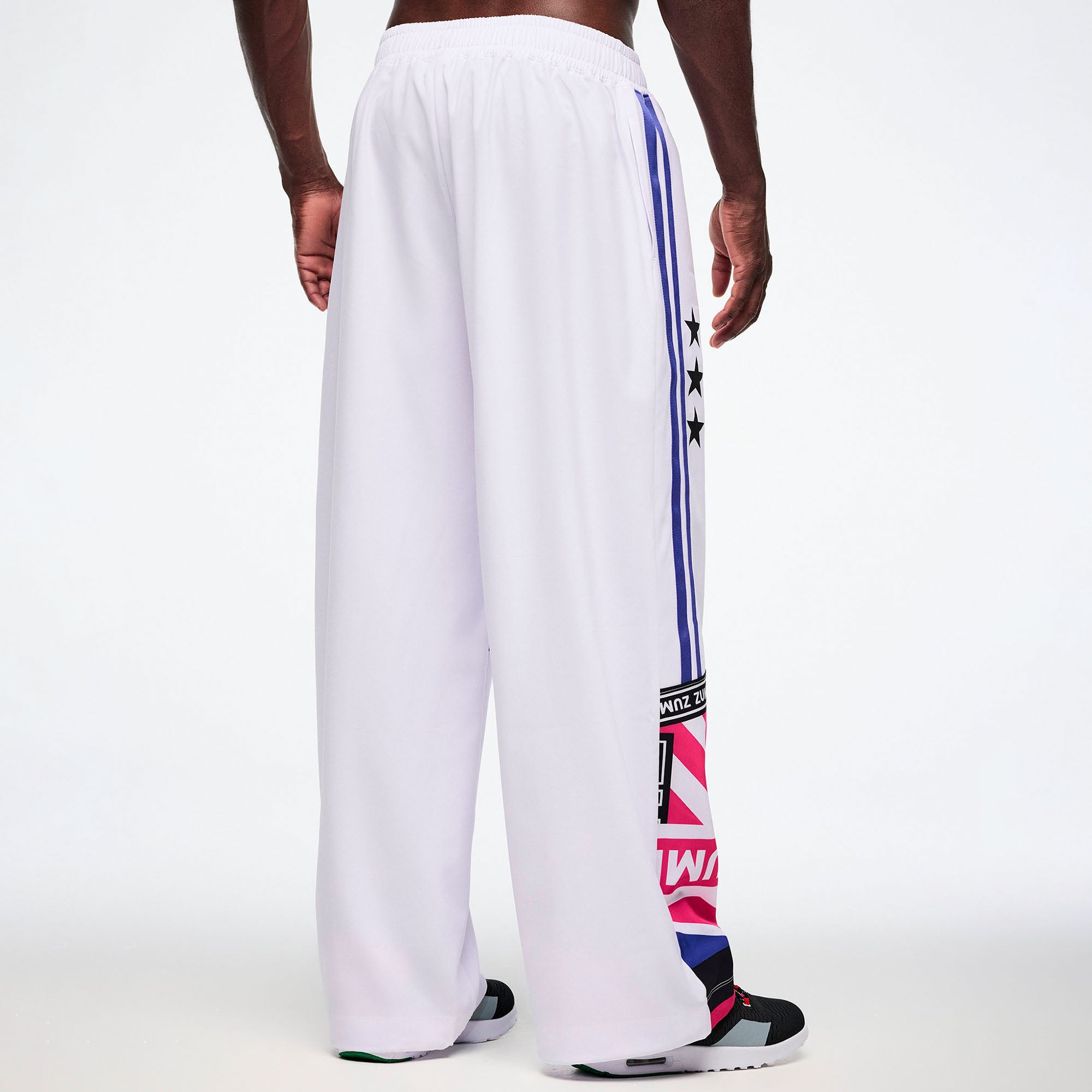 Worldwide High Waisted Wide Leg Track Pants מכנס זומבה
