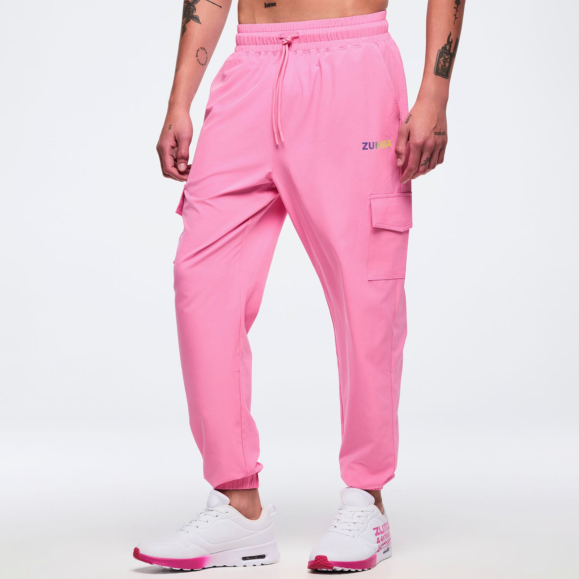 Pastel Woven Cargo Pants pink מכנס קרגו זומבה