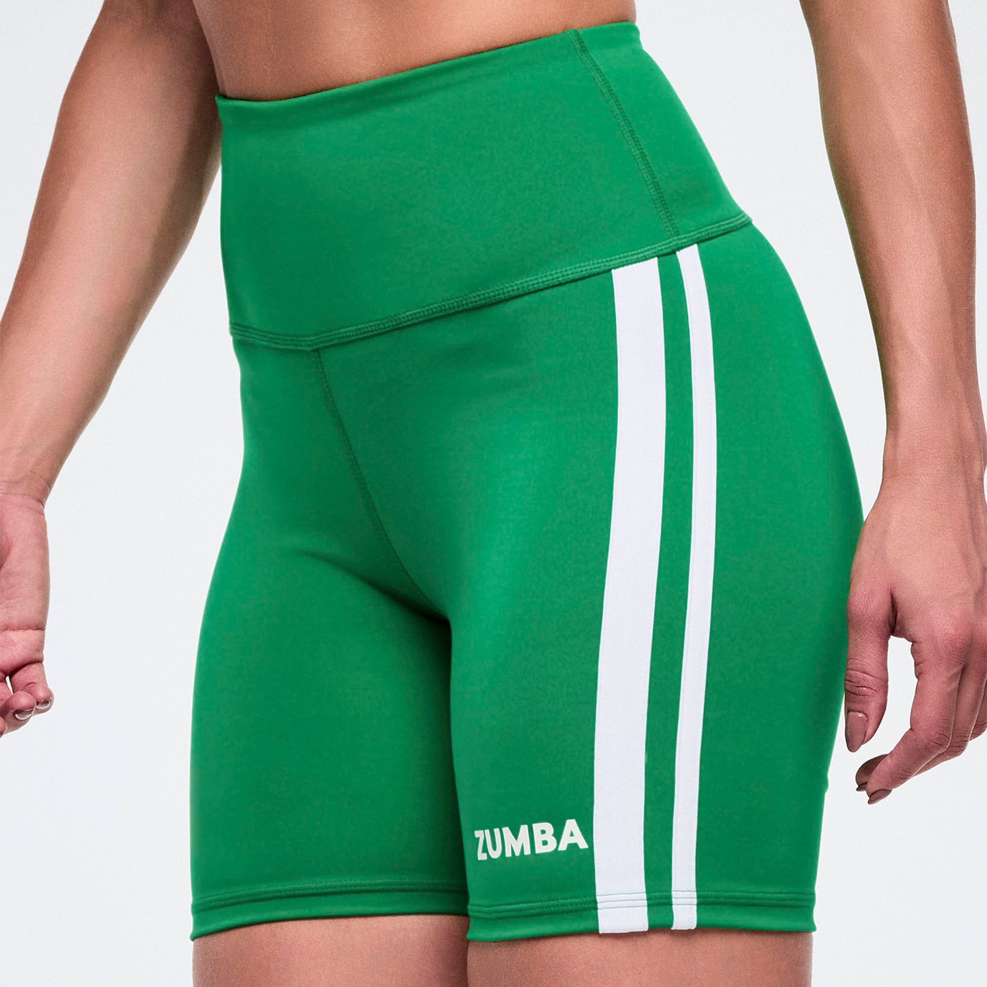 Color Spree High Waisted Biker Shorts - Green