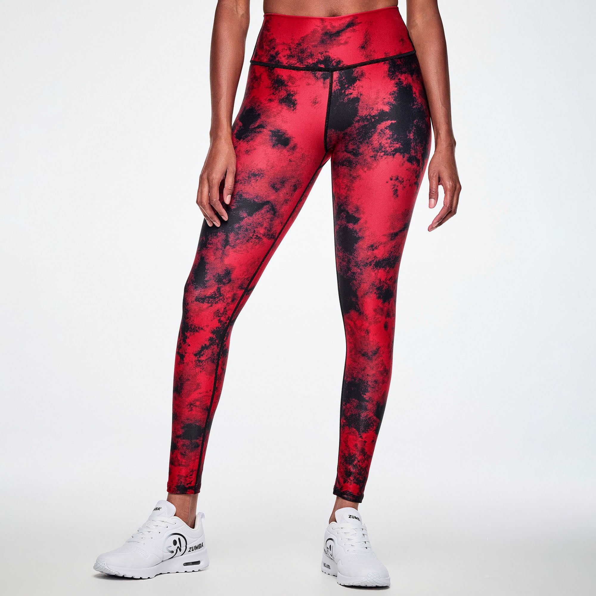 Rock ‘n’ Roll High Waisted Ankle Leggings - Red/Black