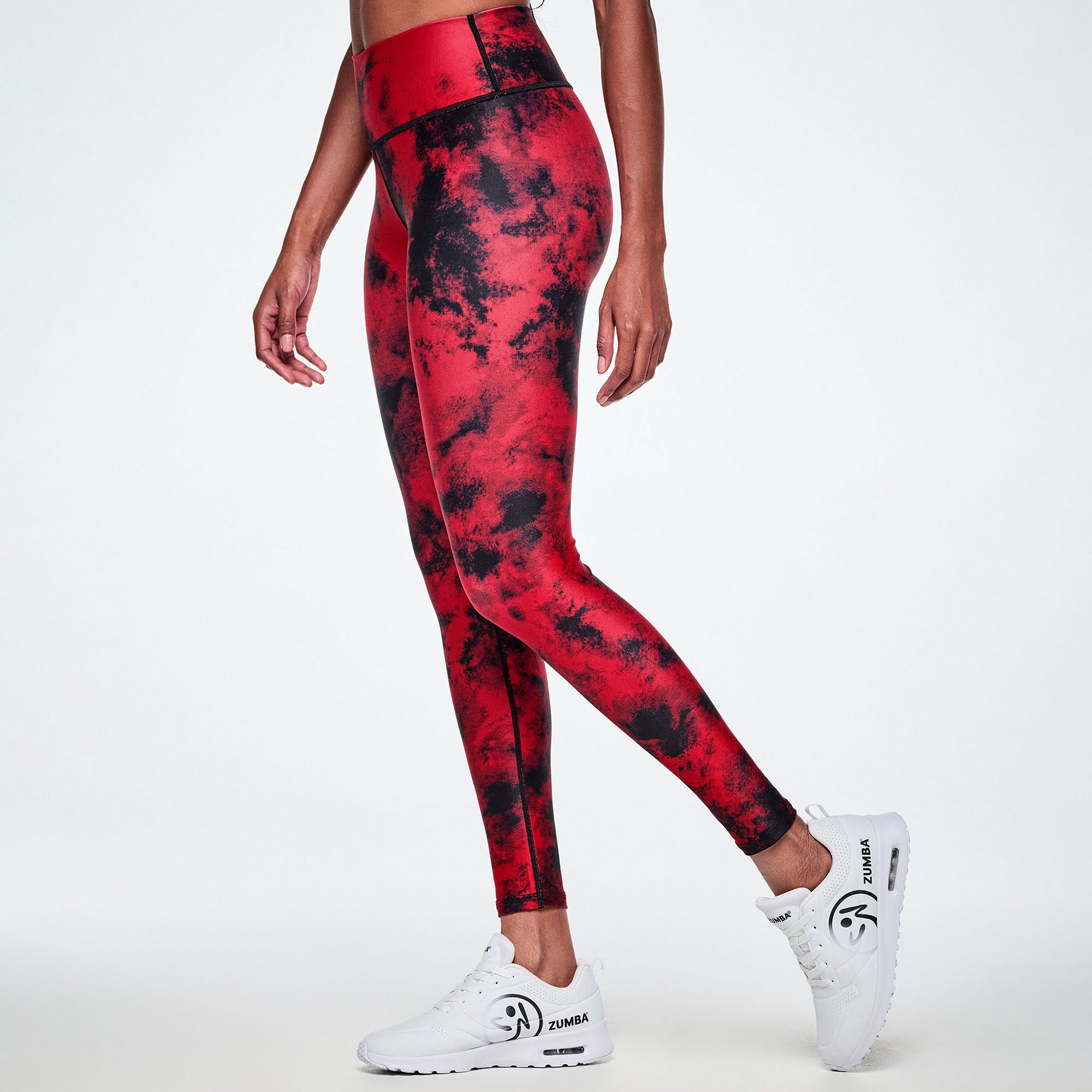 Rock ‘n’ Roll High Waisted Ankle Leggings - Red/Black