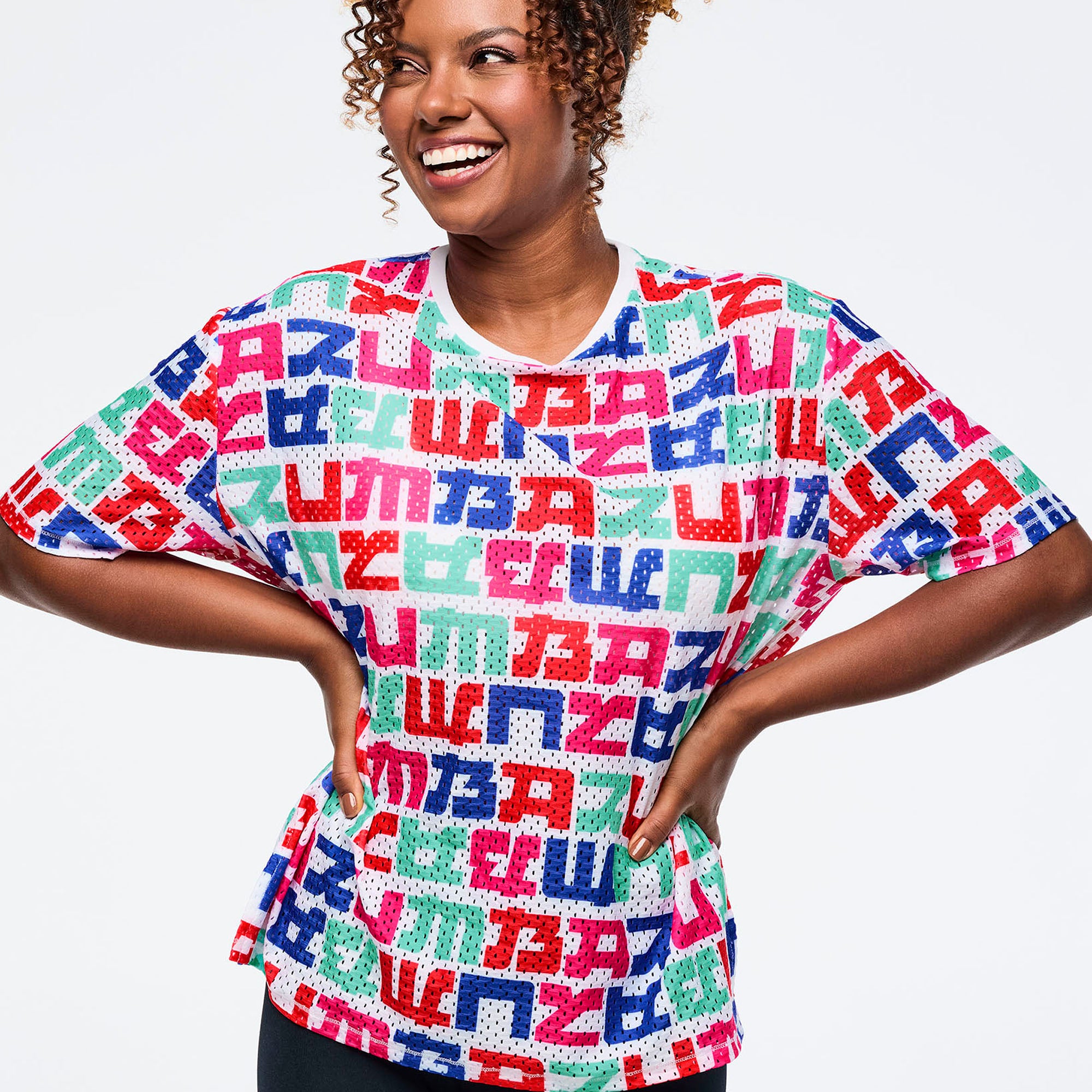 Eastern Flavor Boxy Mesh Top With Side Slits חולצת זומבה