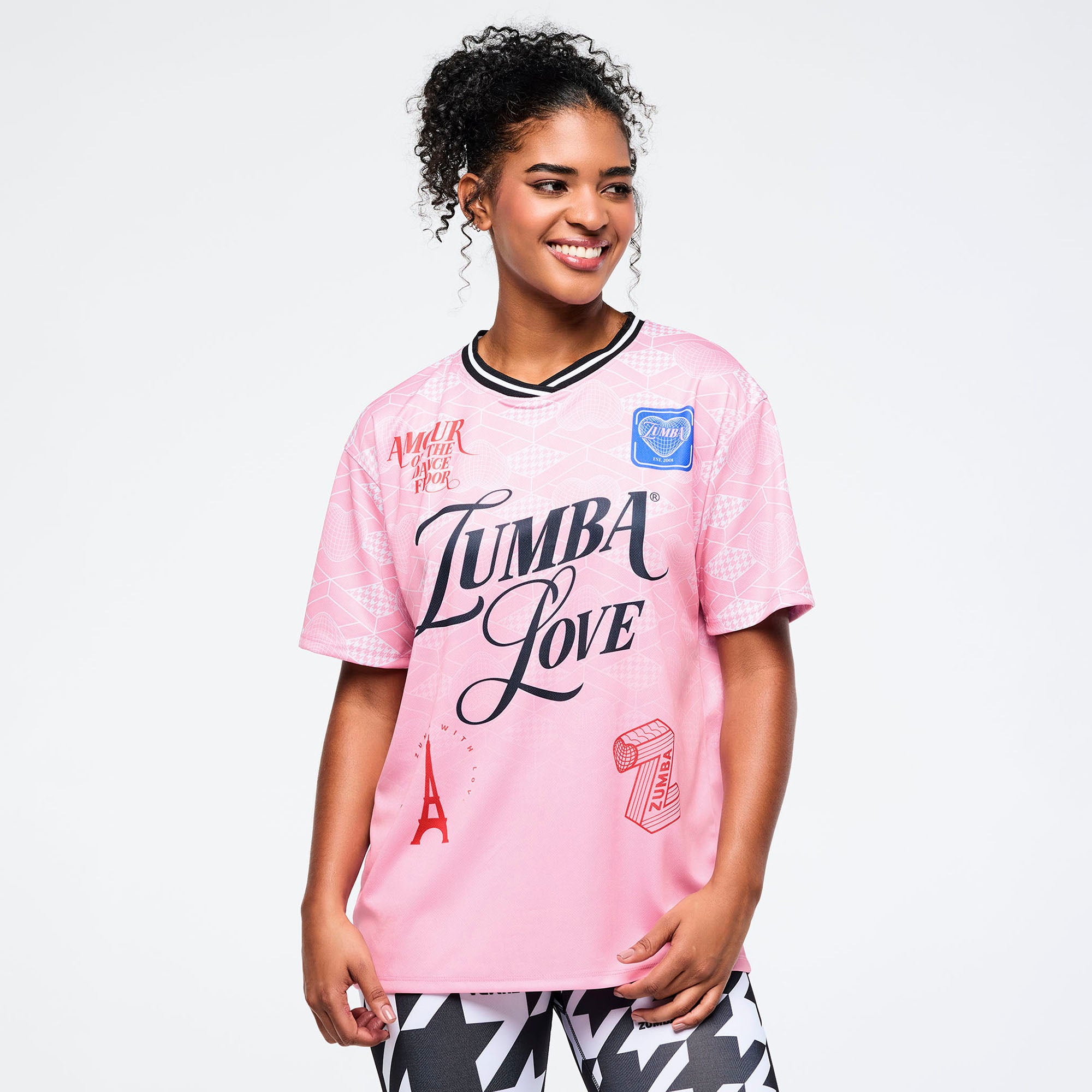 חולצת זומבה Zumba Amour Crew Neck Athletic Jersey