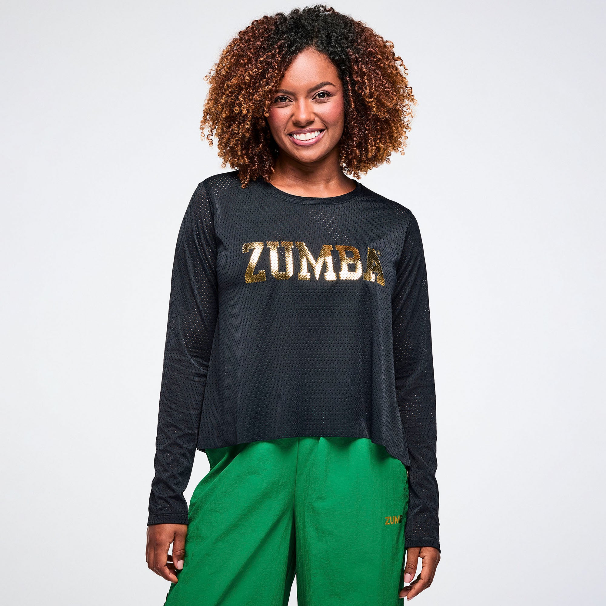 Worldwide Long Sleeve Loose Mesh Top גופיית זומבה