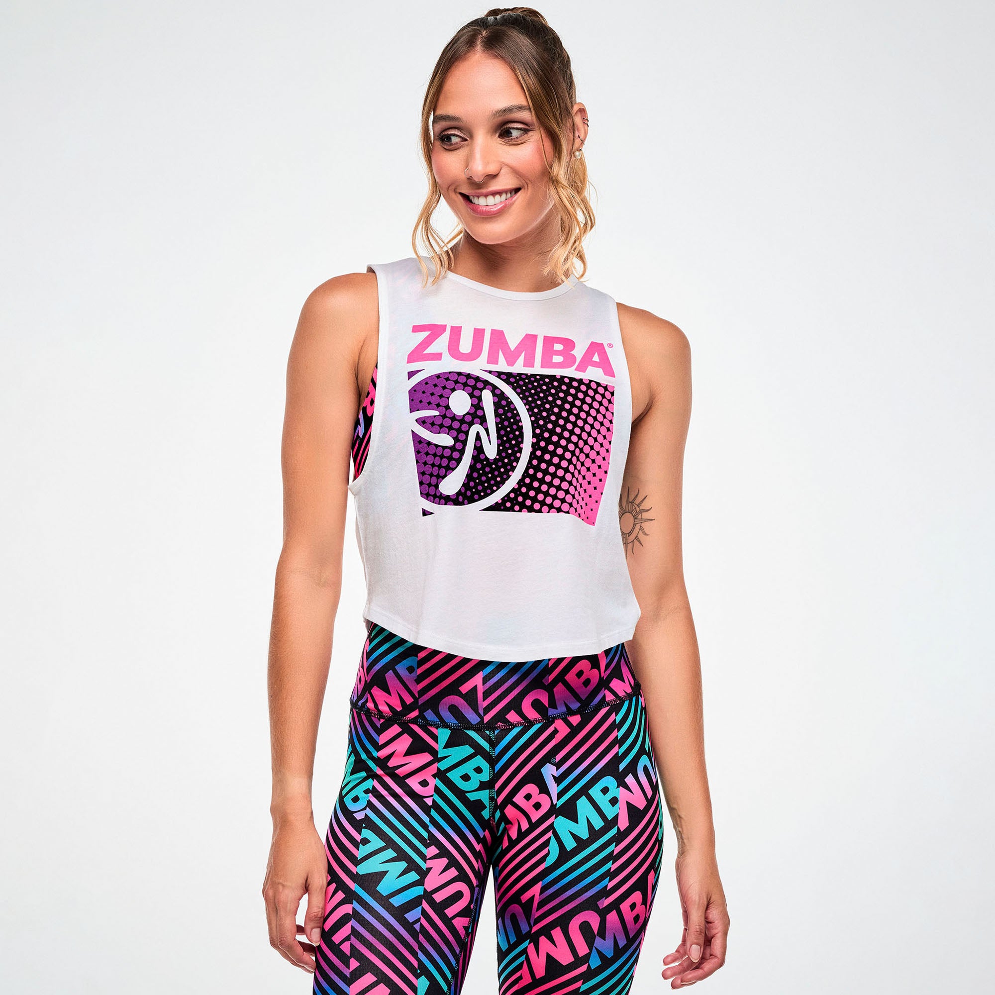 Electric Feel Crop Muscle Tank