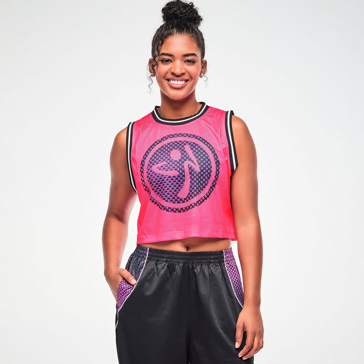 Electric Feel Loose Mesh Crop Tank