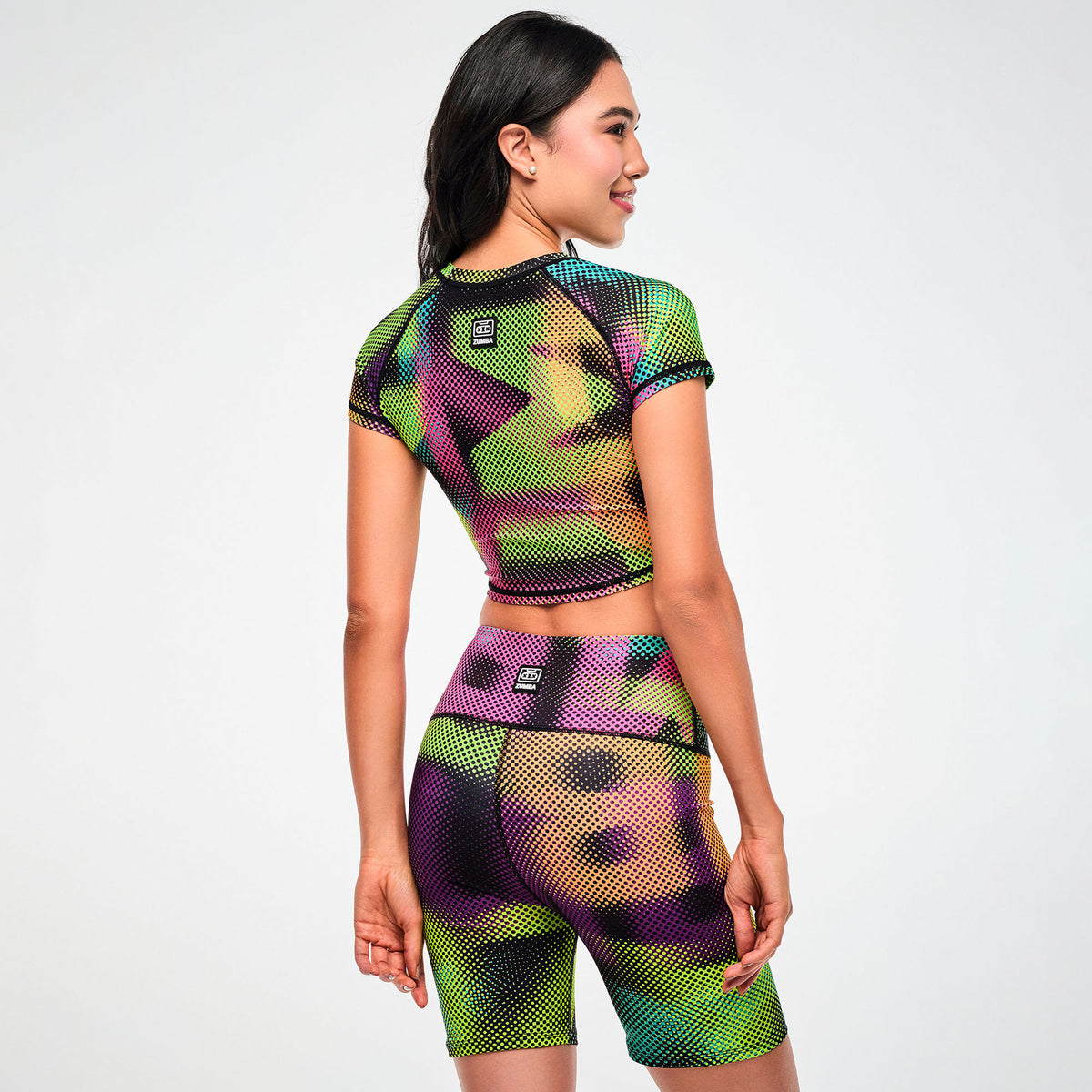Electric Feel Cap Sleeve Crop Top