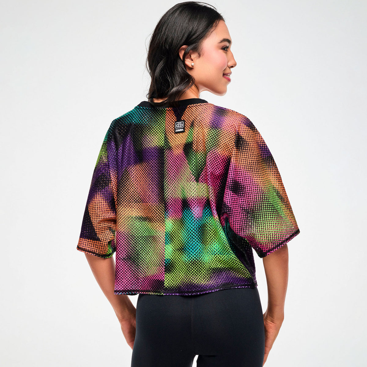 Electric Feel Mesh Dolman Crop Top