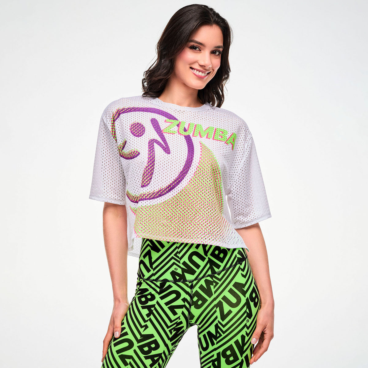Electric Feel Mesh Boxy Crop Top