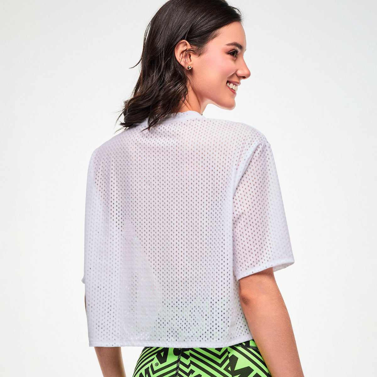 Electric Feel Mesh Boxy Crop Top