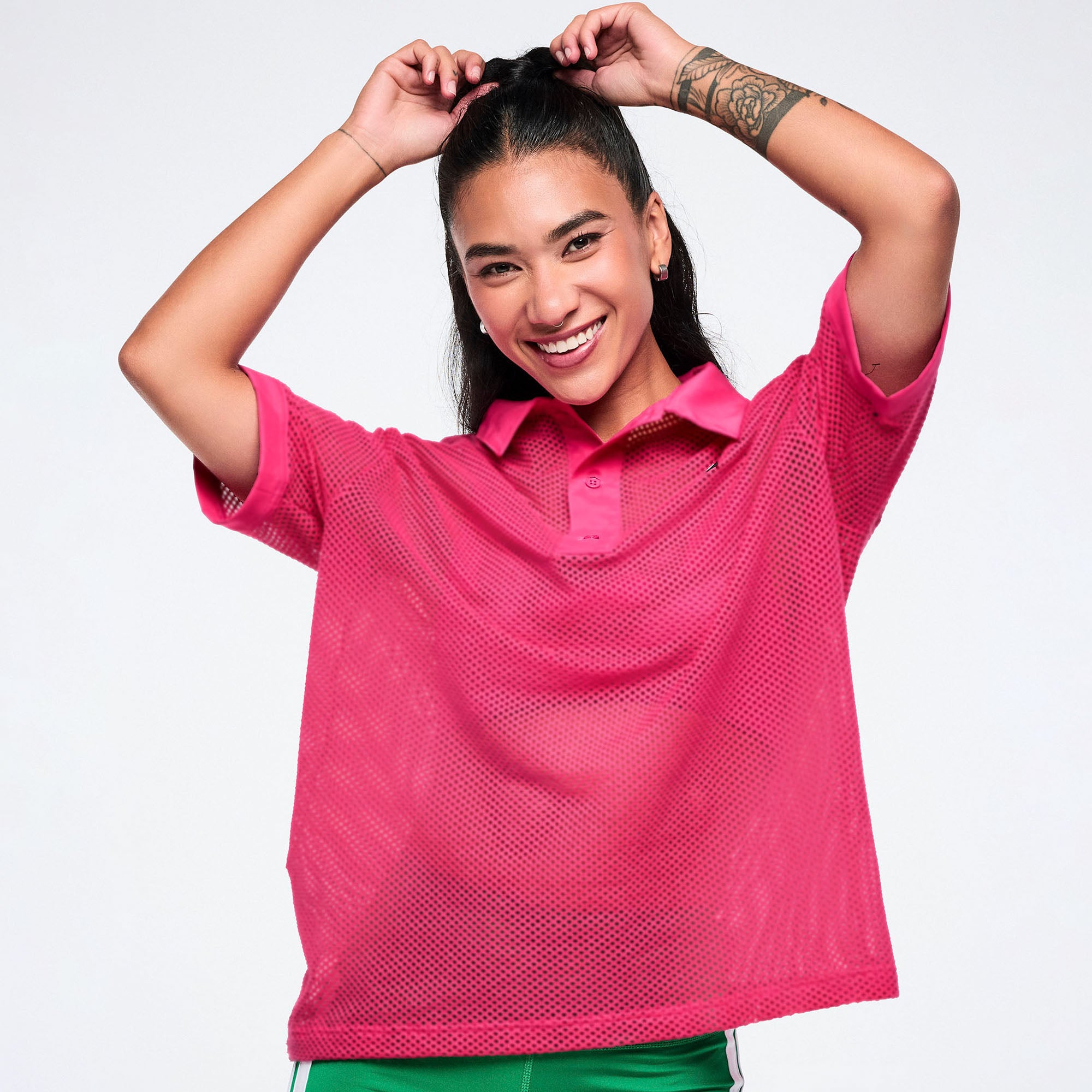 Color Spree Oversized Mesh Polo