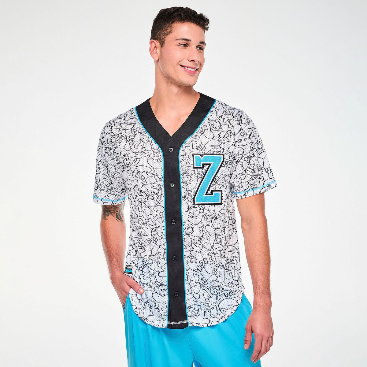 Zumba X The Smurfs Baseball Button Up