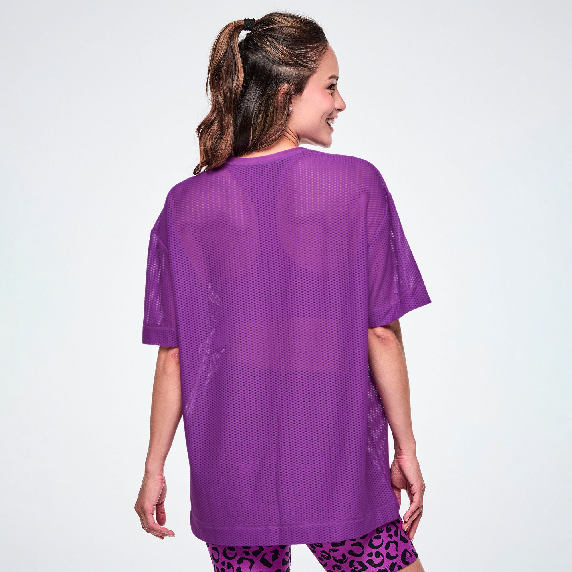 Ultrabright Mesh Boxy Top purple