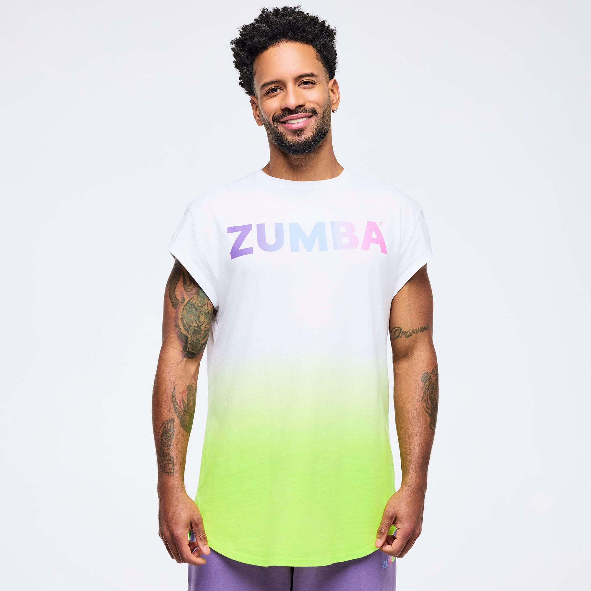 Pastel Men's Round Hem Tee חולצת זומבה ארוכה