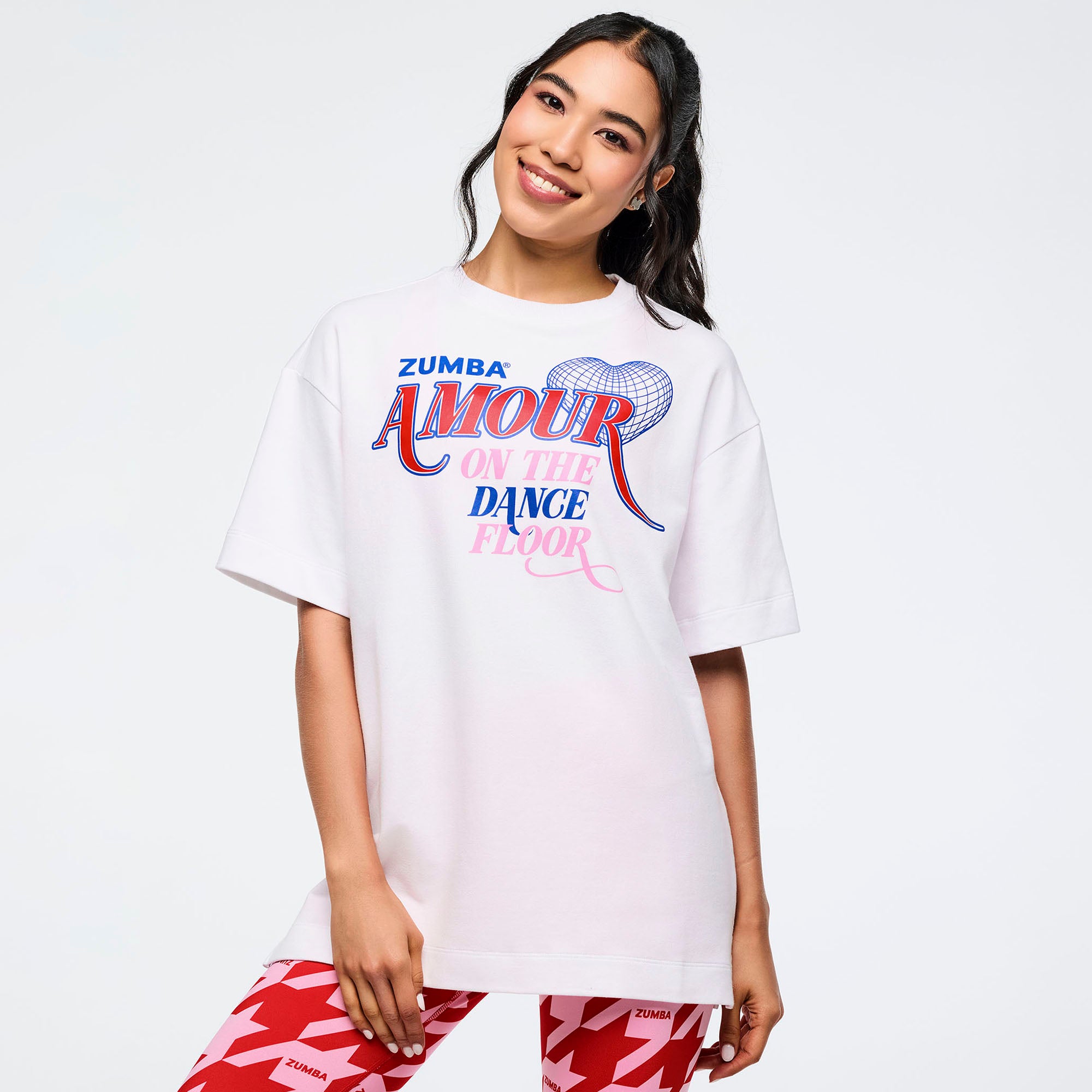 חולצת זומבה Zumba Amour Oversized Crew Neck Top