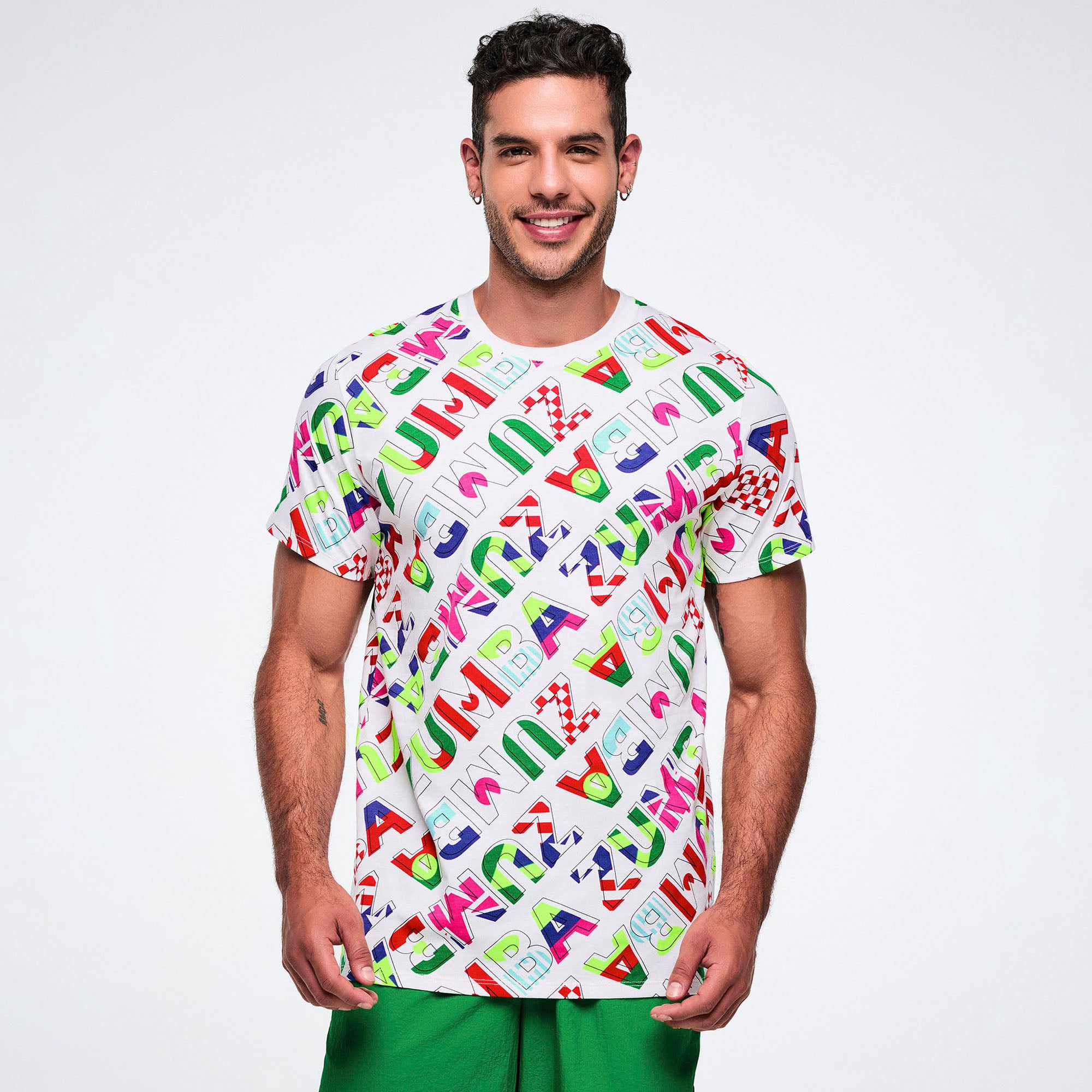 Worldwide Unisex Crew Neck Tee - White/Red חולצת זומבה