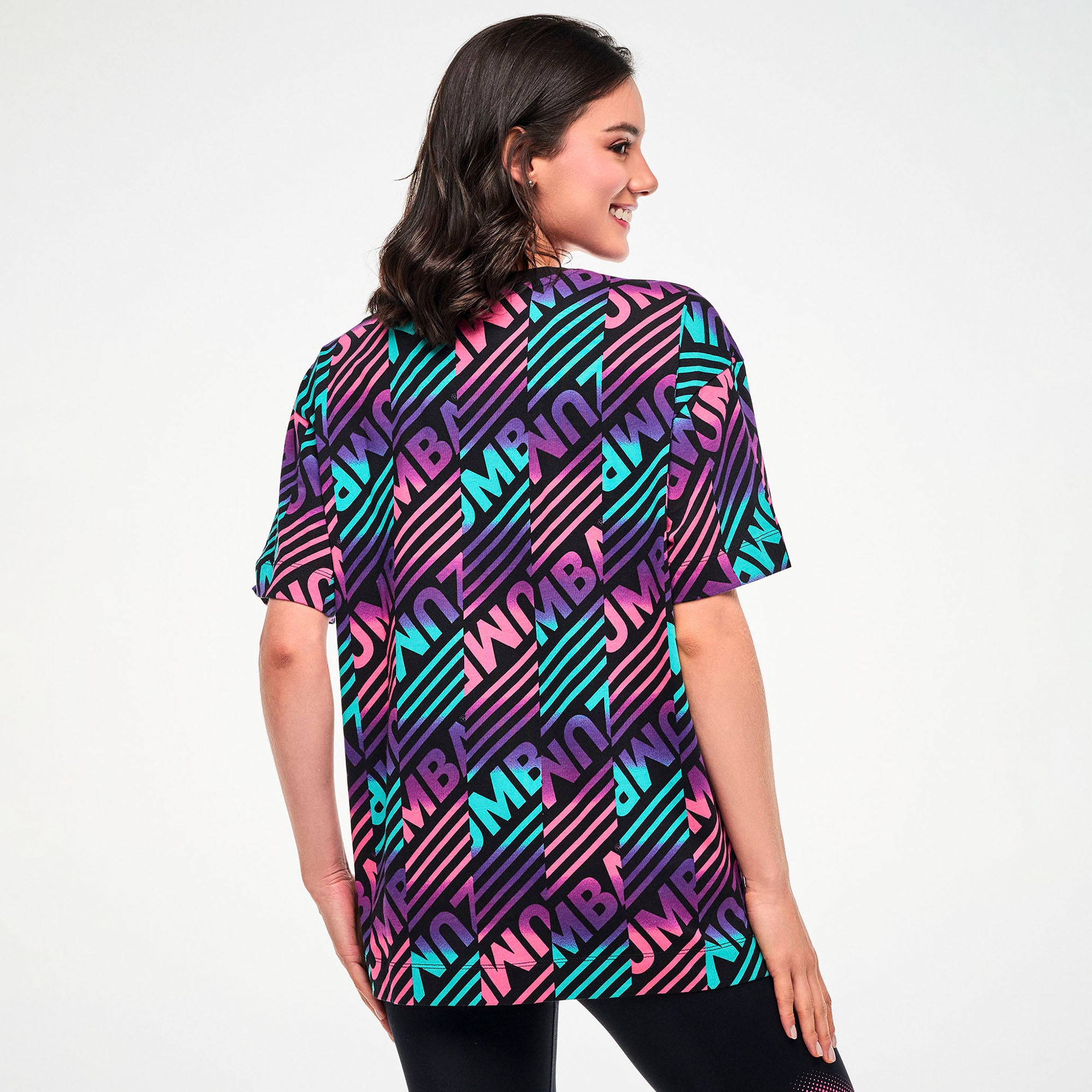 Electric Feel Unisex Oversized Top - Blue/Pink
