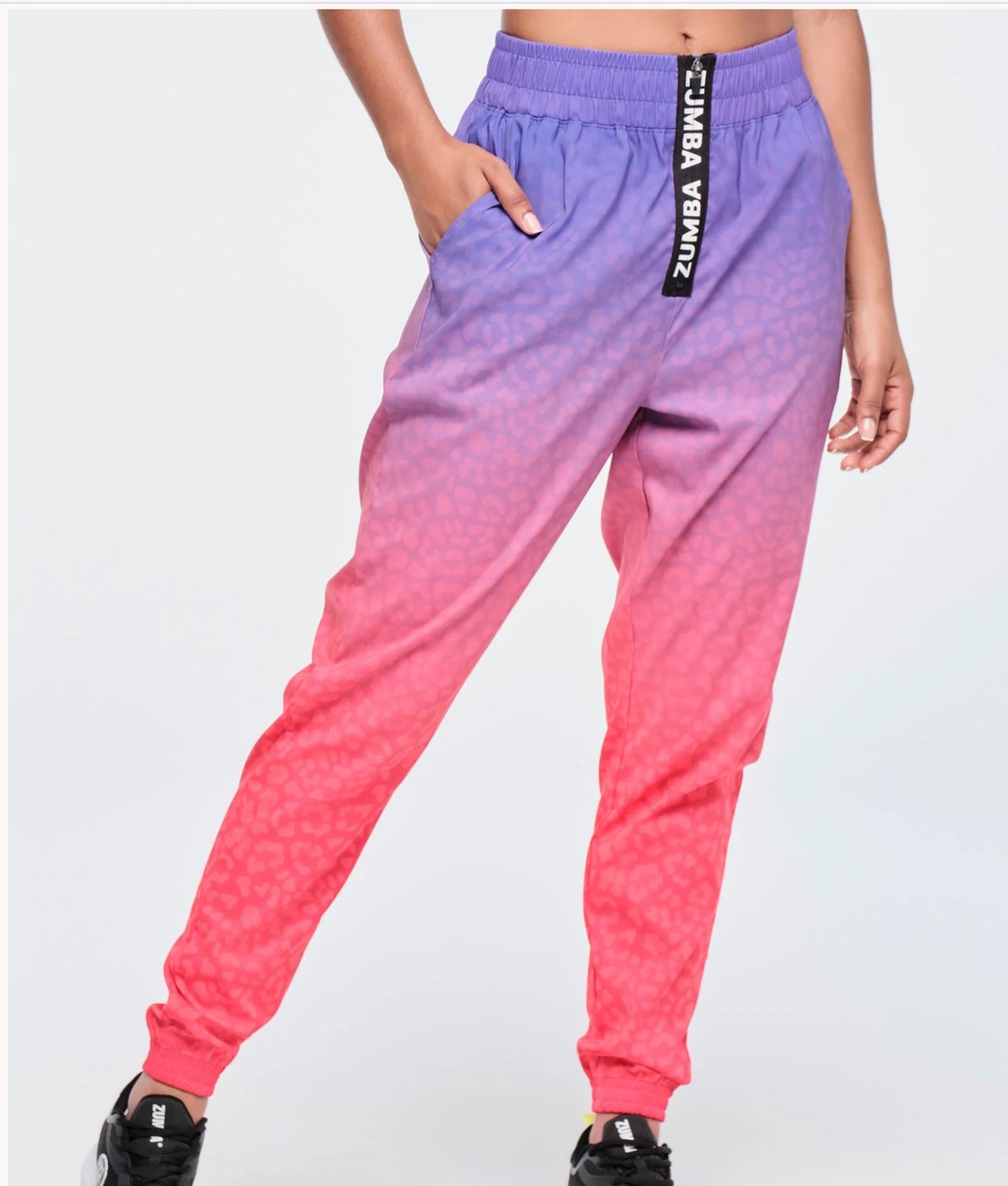 Funscape zip front track pants מכנס זומבה