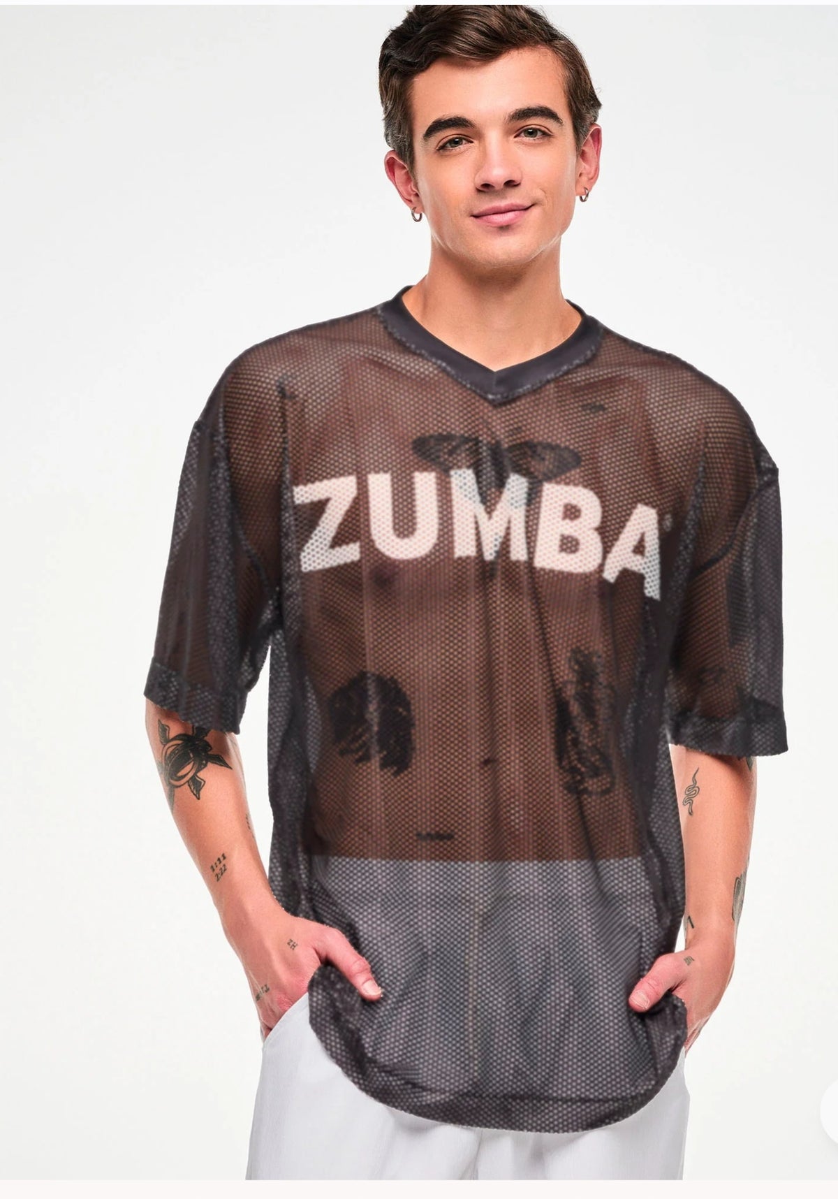 Zumba Basic Mesh Crew Neck Top black