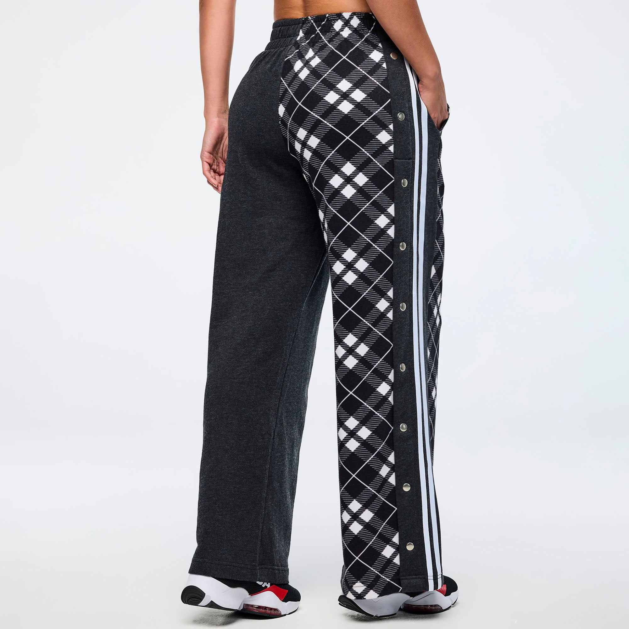 Eastern Flavor Wide Leg Pants With Wide Side Snap Placket מכנס זומבה