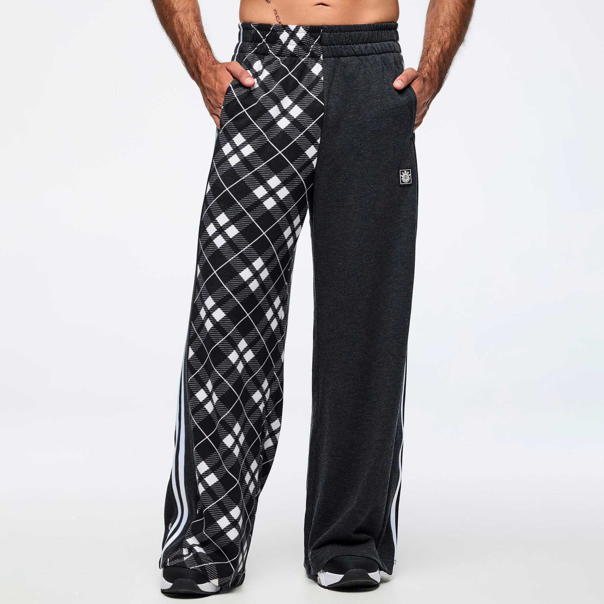 Eastern Flavor Wide Leg Pants With Wide Side Snap Placket מכנס זומבה
