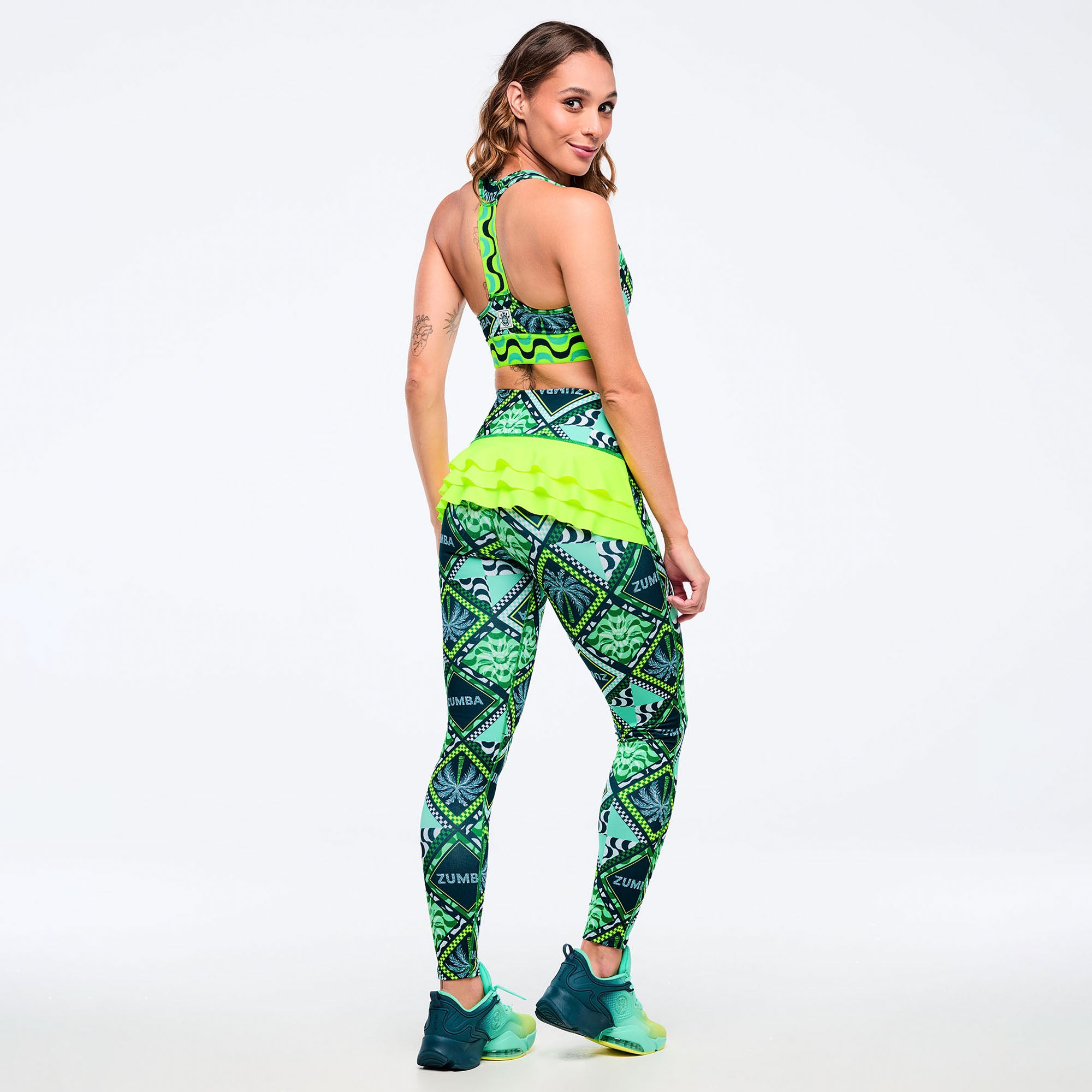 Latin Movement Z-Lift High Waisted Ruffle Back Ankle Leggings טייץ זומבה