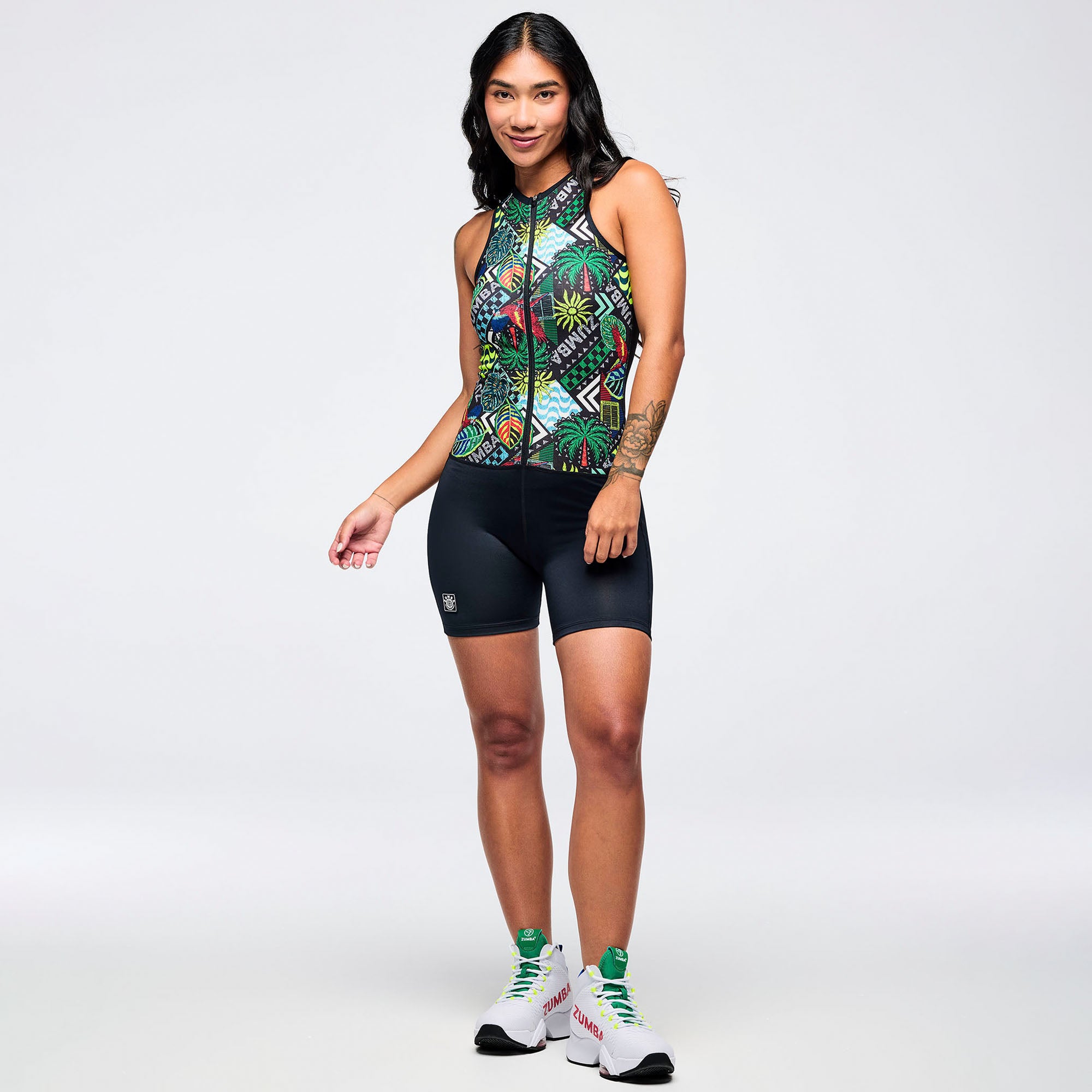 Latin Movement Z-Lift Bodysuit With Mesh Back זומבה