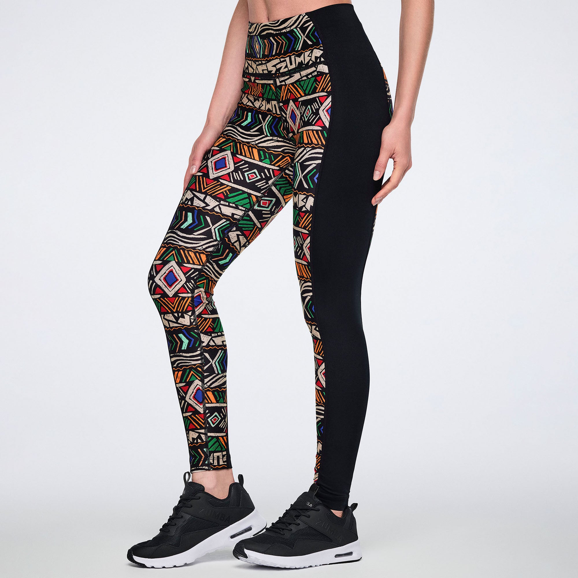 Wildbeat High Waisted Ankle Leggings - Tan/Orange טייץ זומבה