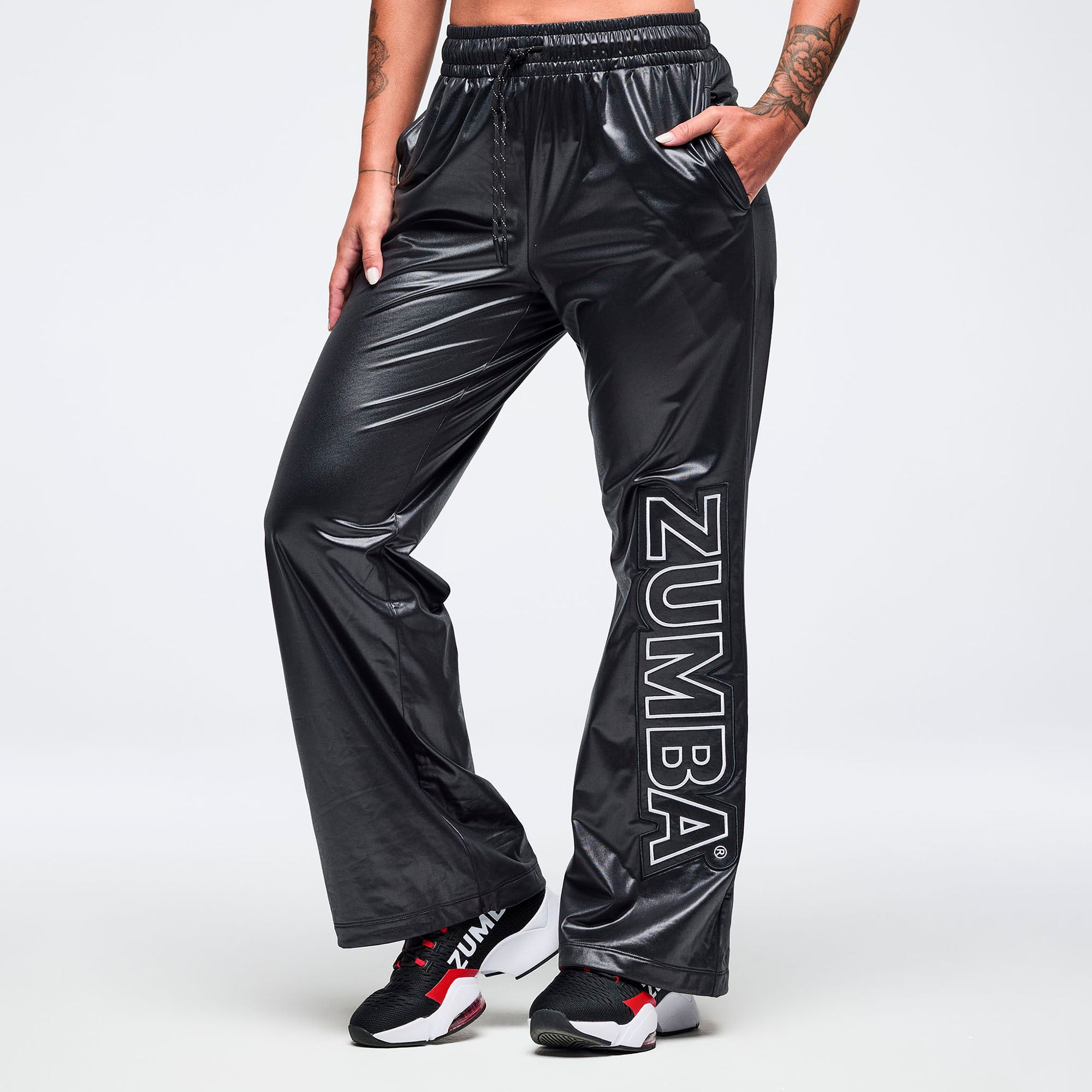 Eastern Flavor Wide Leg Track Pants-מכנס זומבה