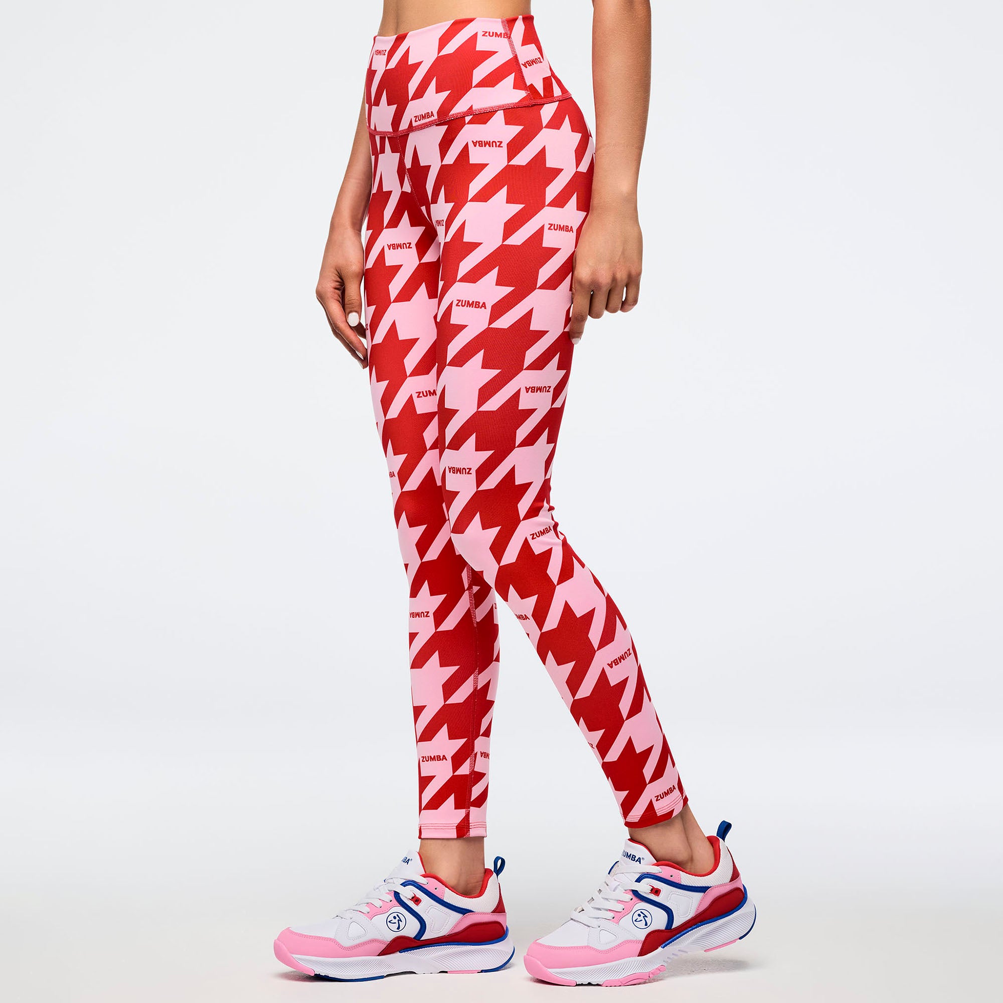 מכנס זומבה Zumba Amour magic High Waisted Ankle Leggings - Red/Pink