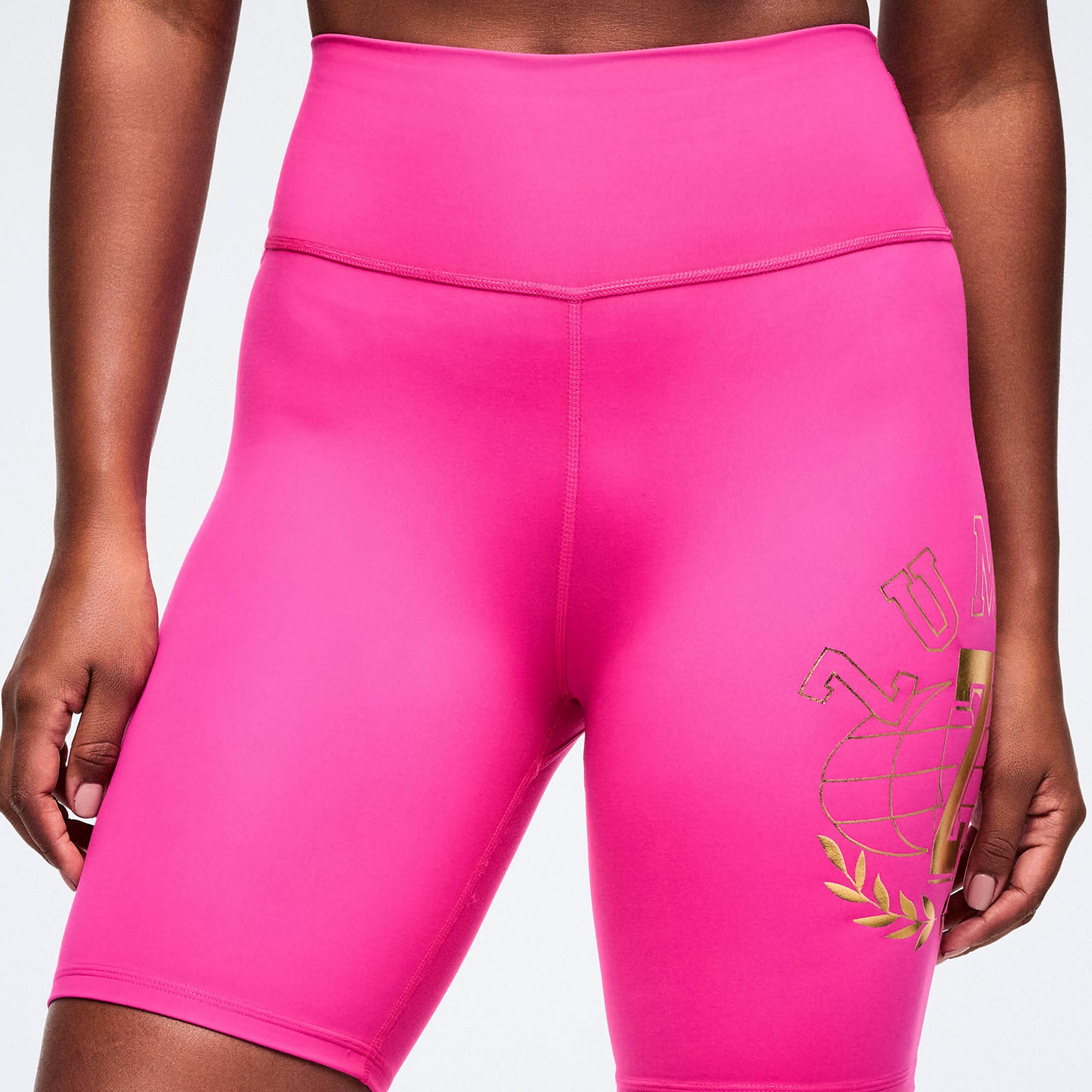 Worldwide High Waisted Biker Shorts - Fuchsia בייקר זומבה