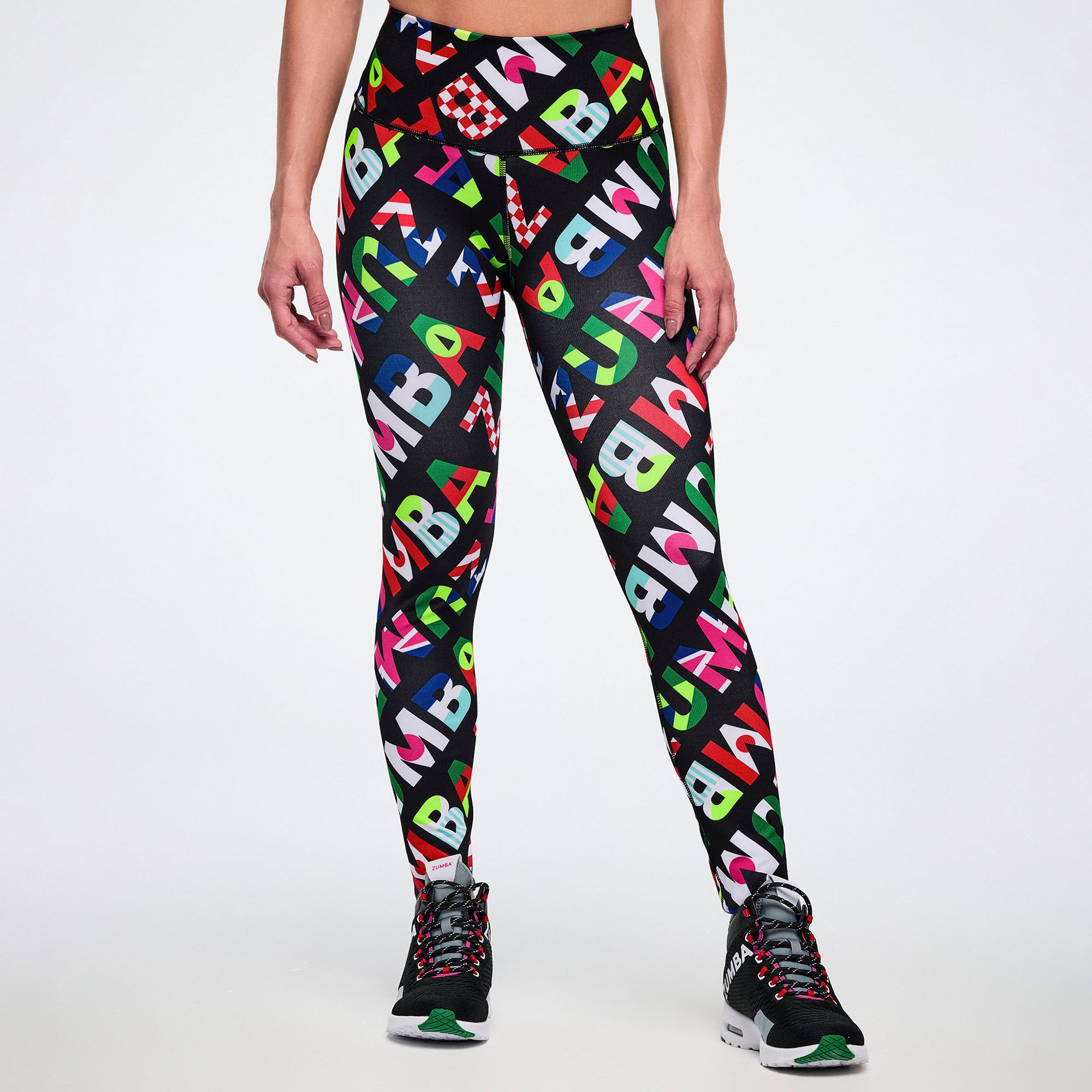 Worldwide Z-Lift High Waisted Ankle Leggings - Black/Red טייץ זומבה