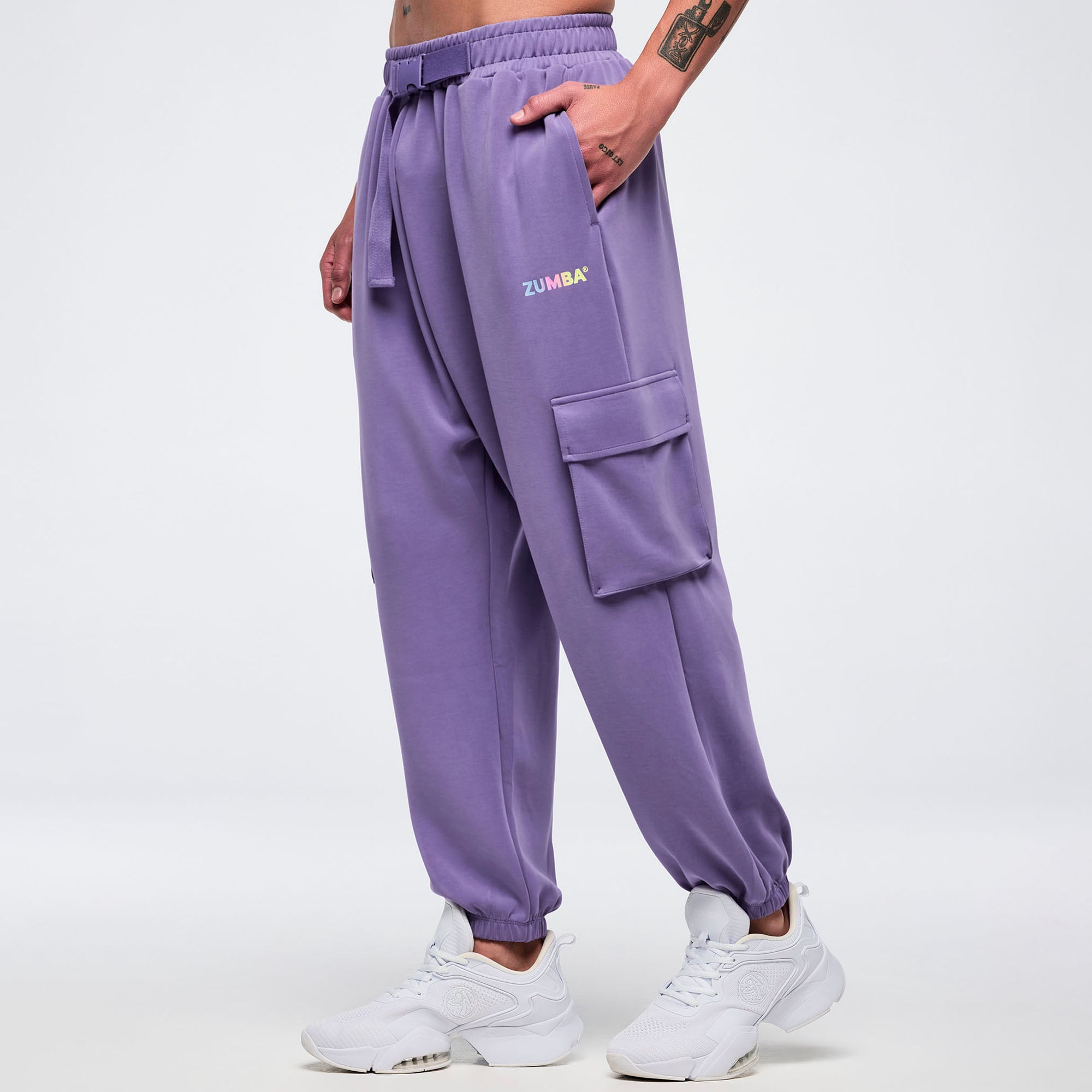 Pastel Modal Slouch Cargo Pants With Belt מכנס קרגו עם חגורה זומבה