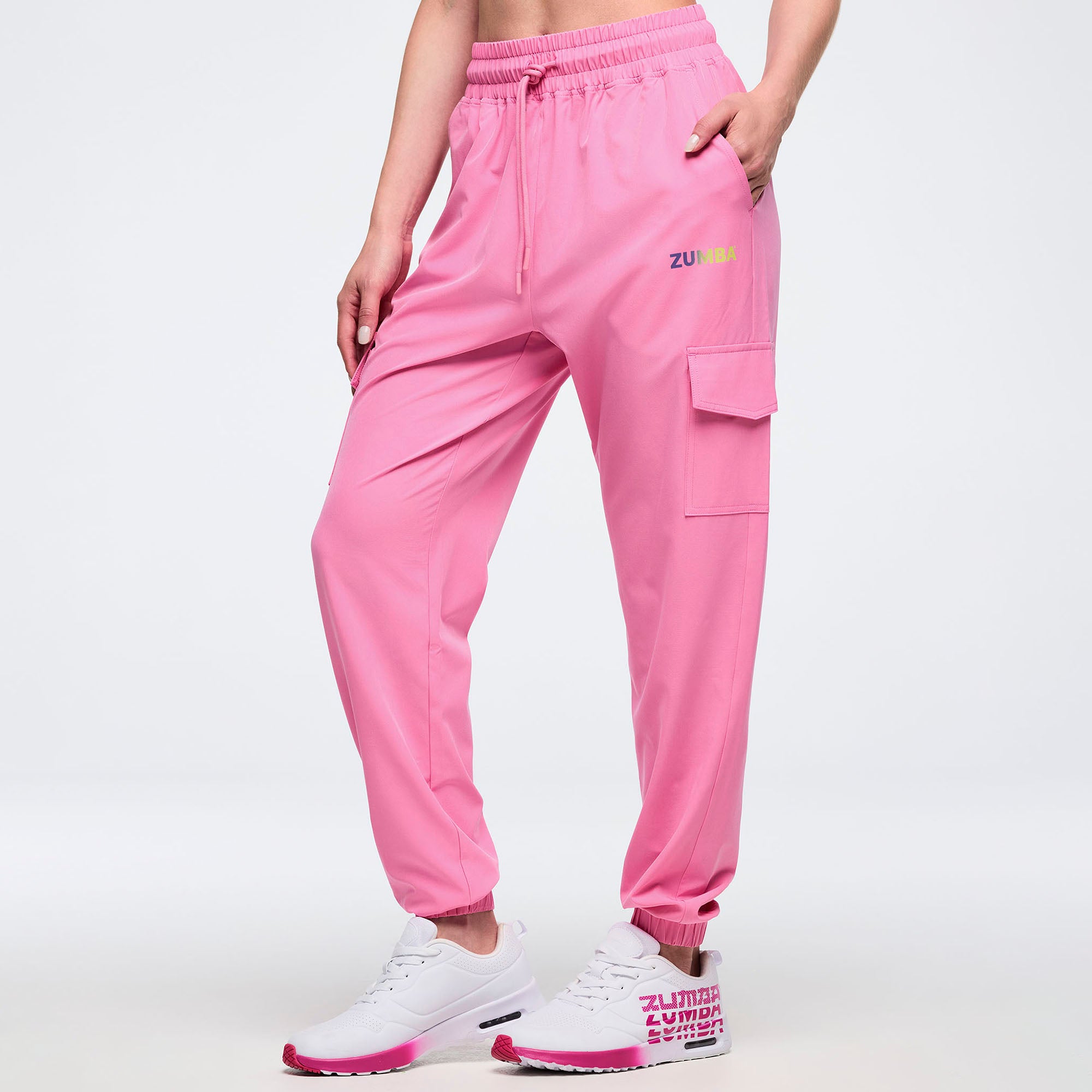 Pastel Woven Cargo Pants pink מכנס קרגו זומבה