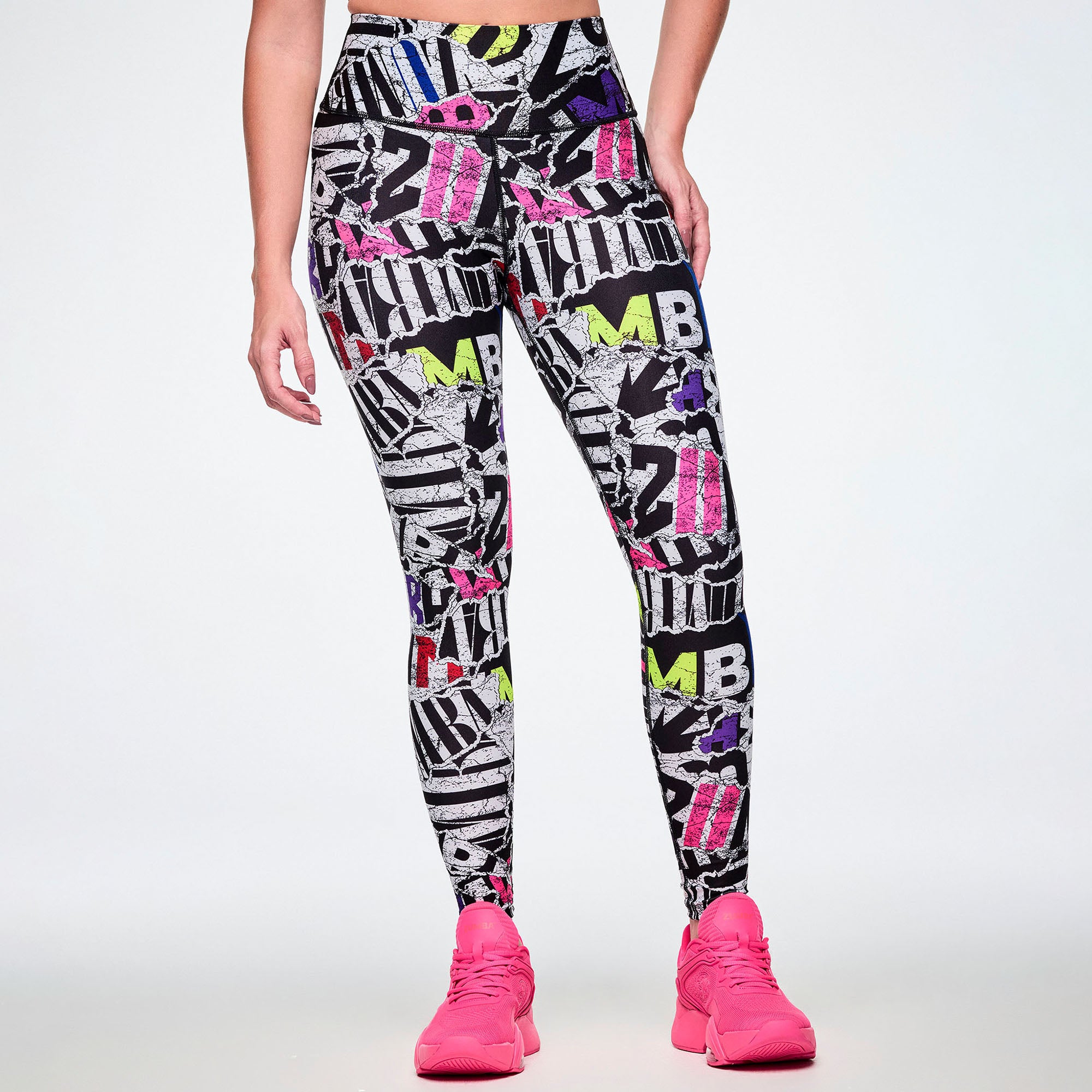Rock ‘n’ Roll High Waisted Ankle Legging - Black/White