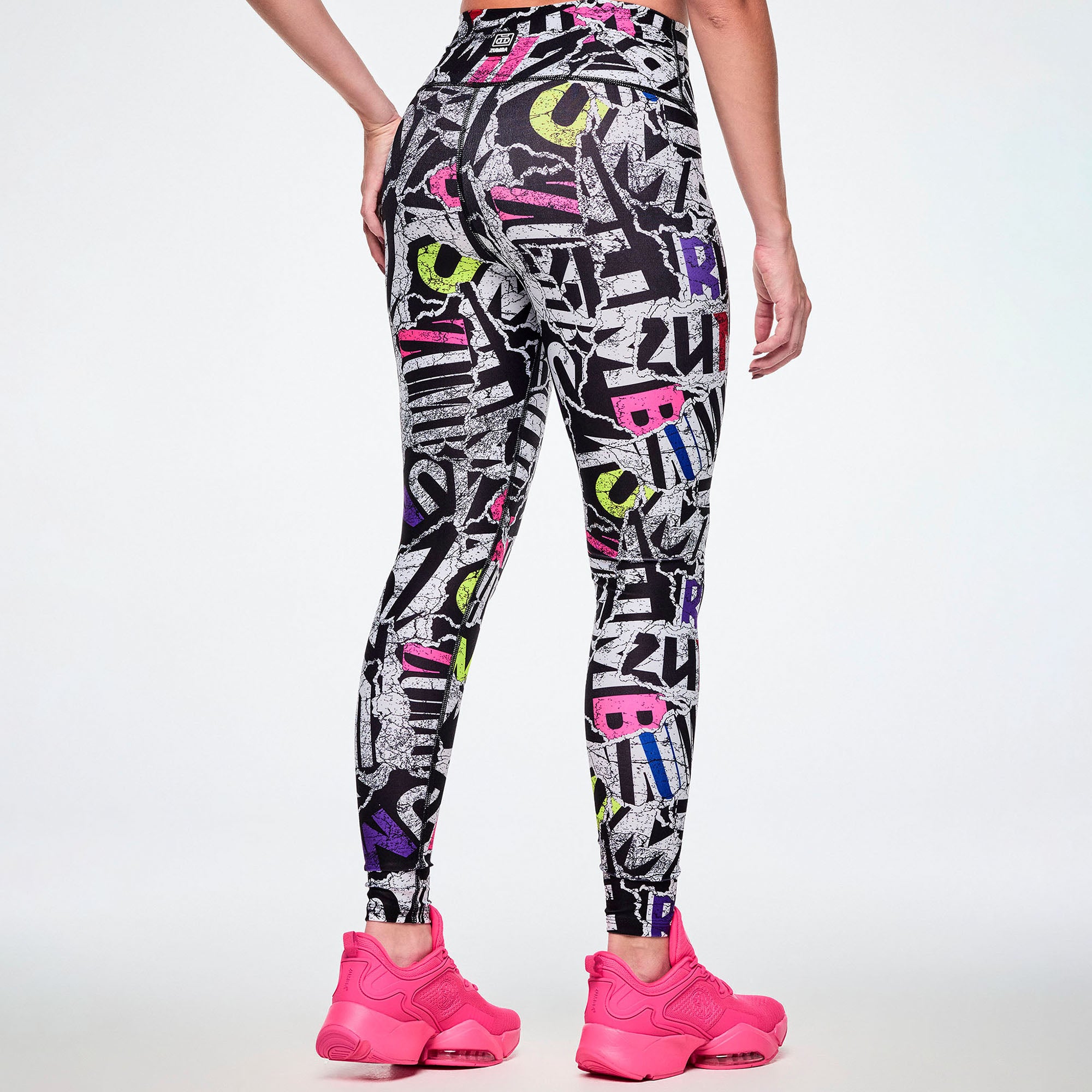 Rock ‘n’ Roll High Waisted Ankle Legging - Black/White