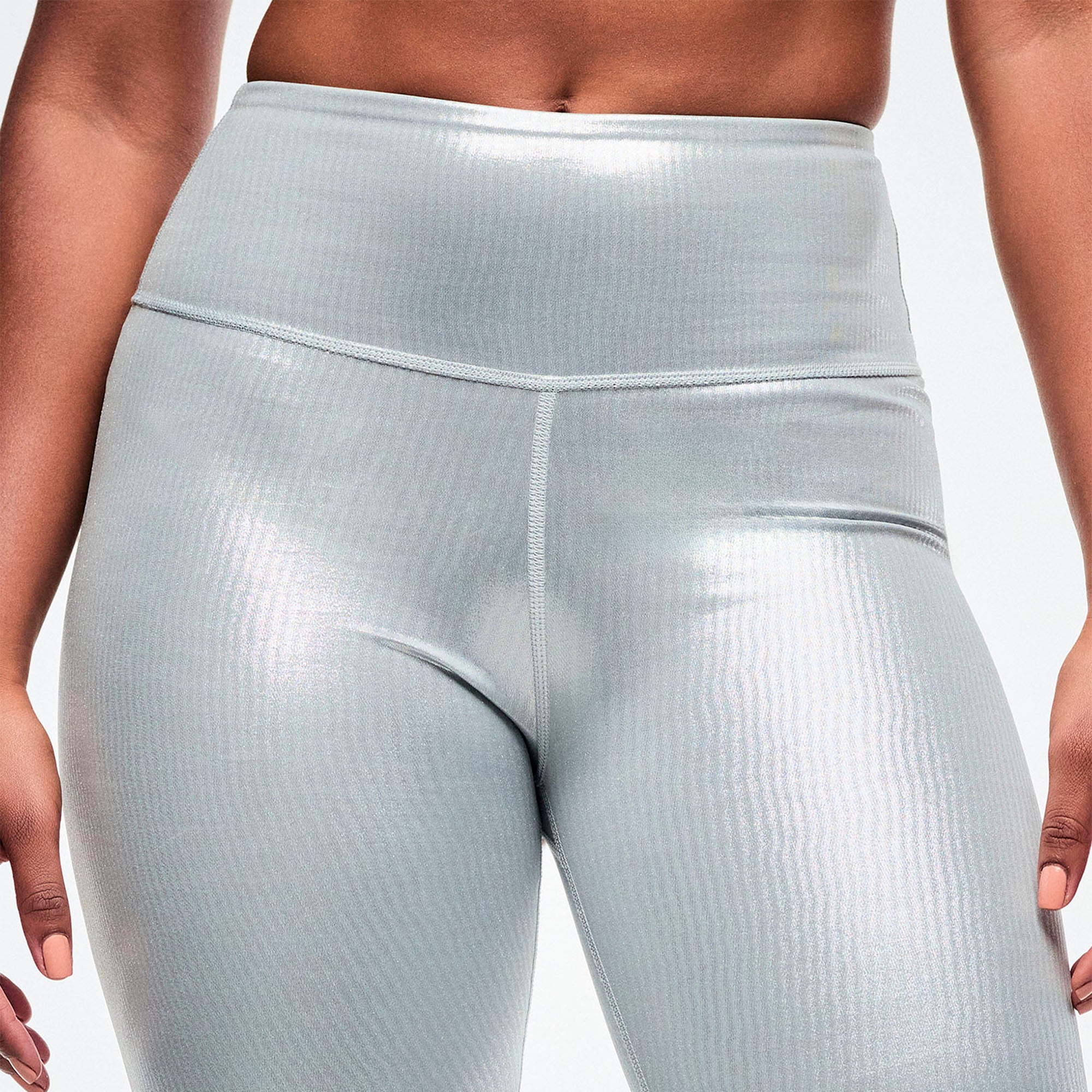 Dale-Z High Waisted Biker Shorts - Silver