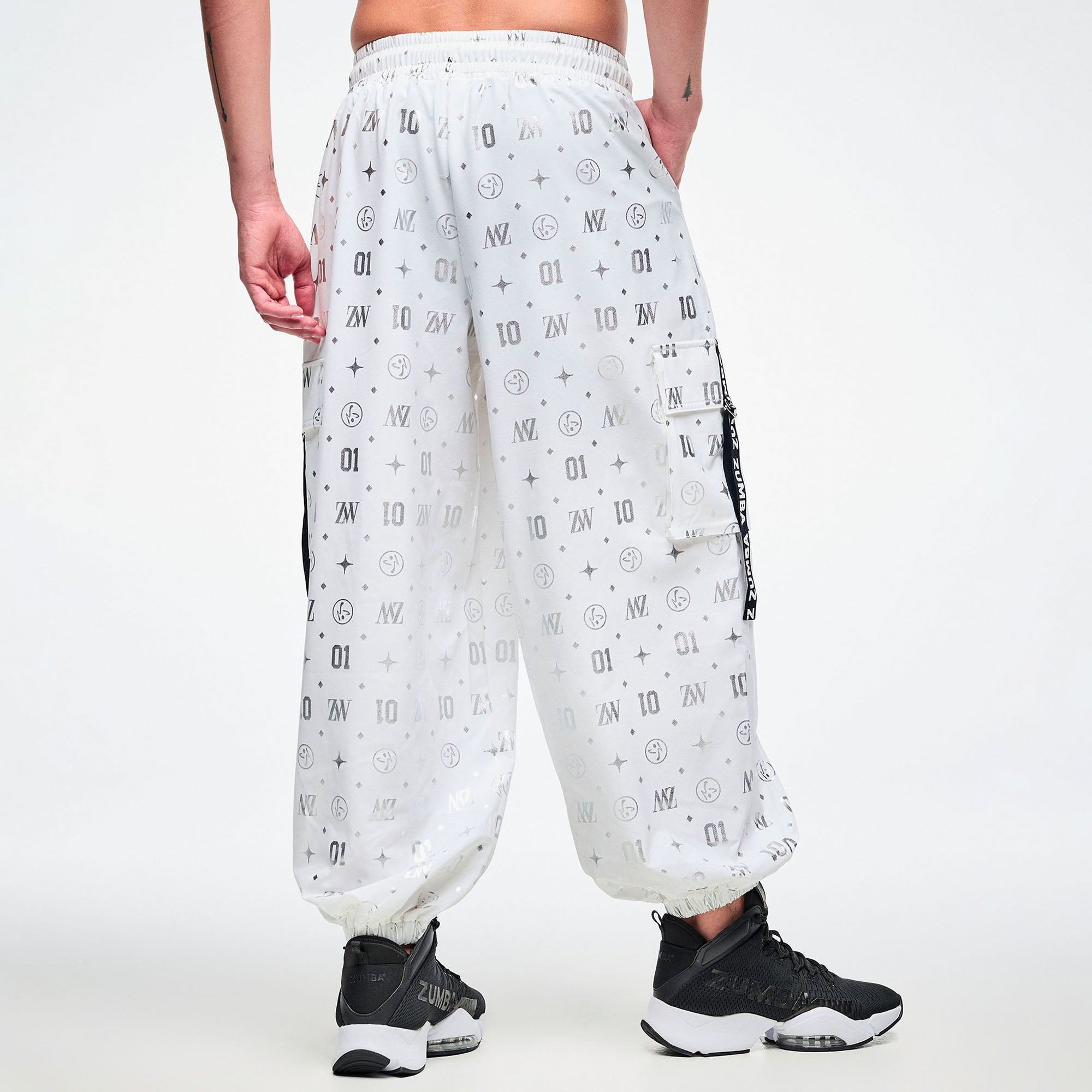 Dale-Z Parachute Cargo Pants - White/Silver