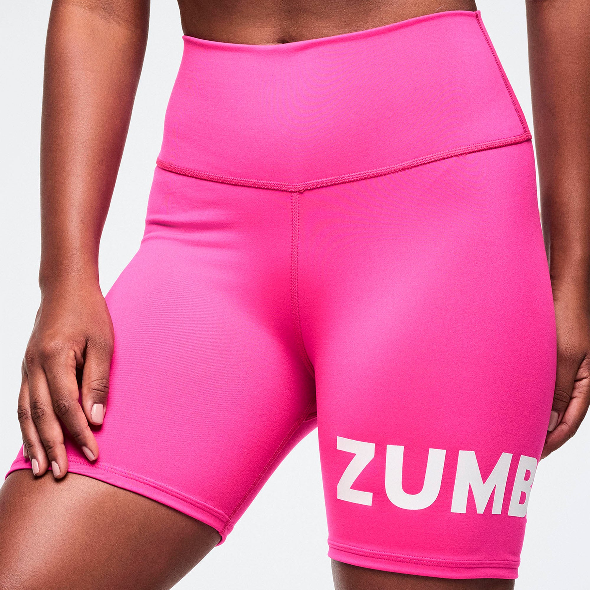 Color Spree High Waisted Biker Shorts - Pink