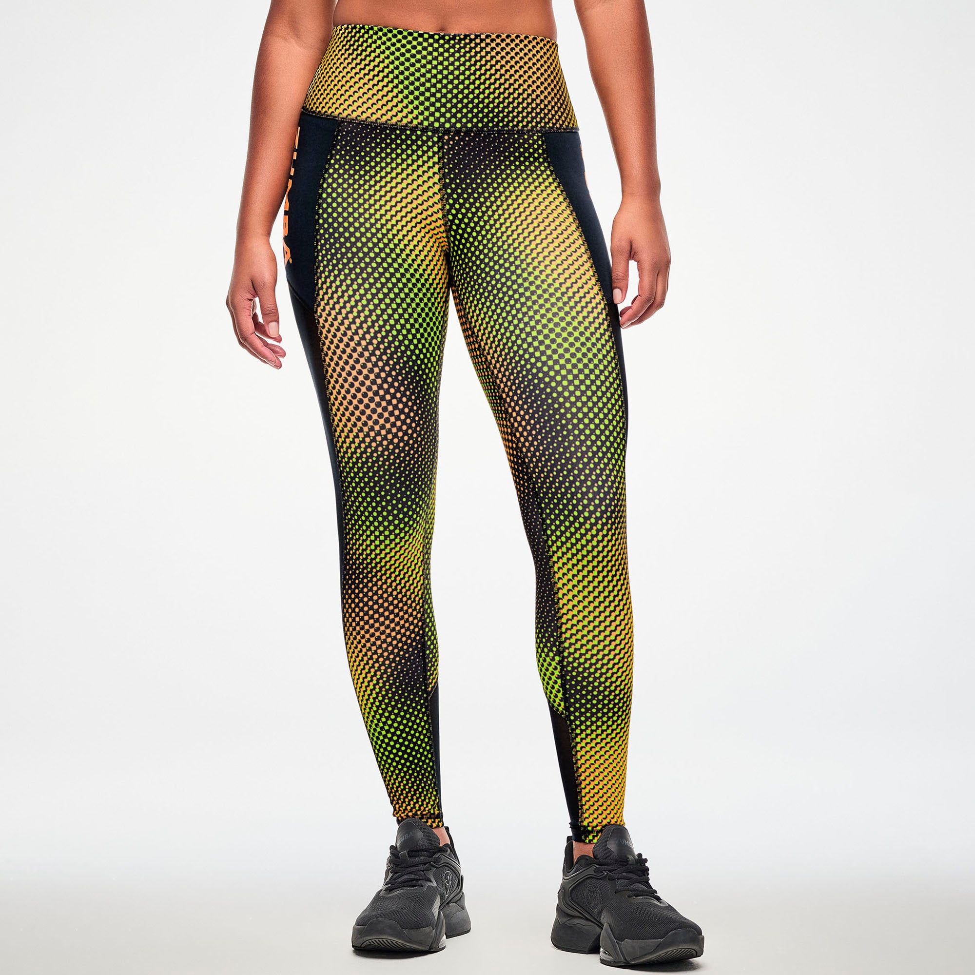 Electric Feel High Waisted Ankle Leggings With Inserts