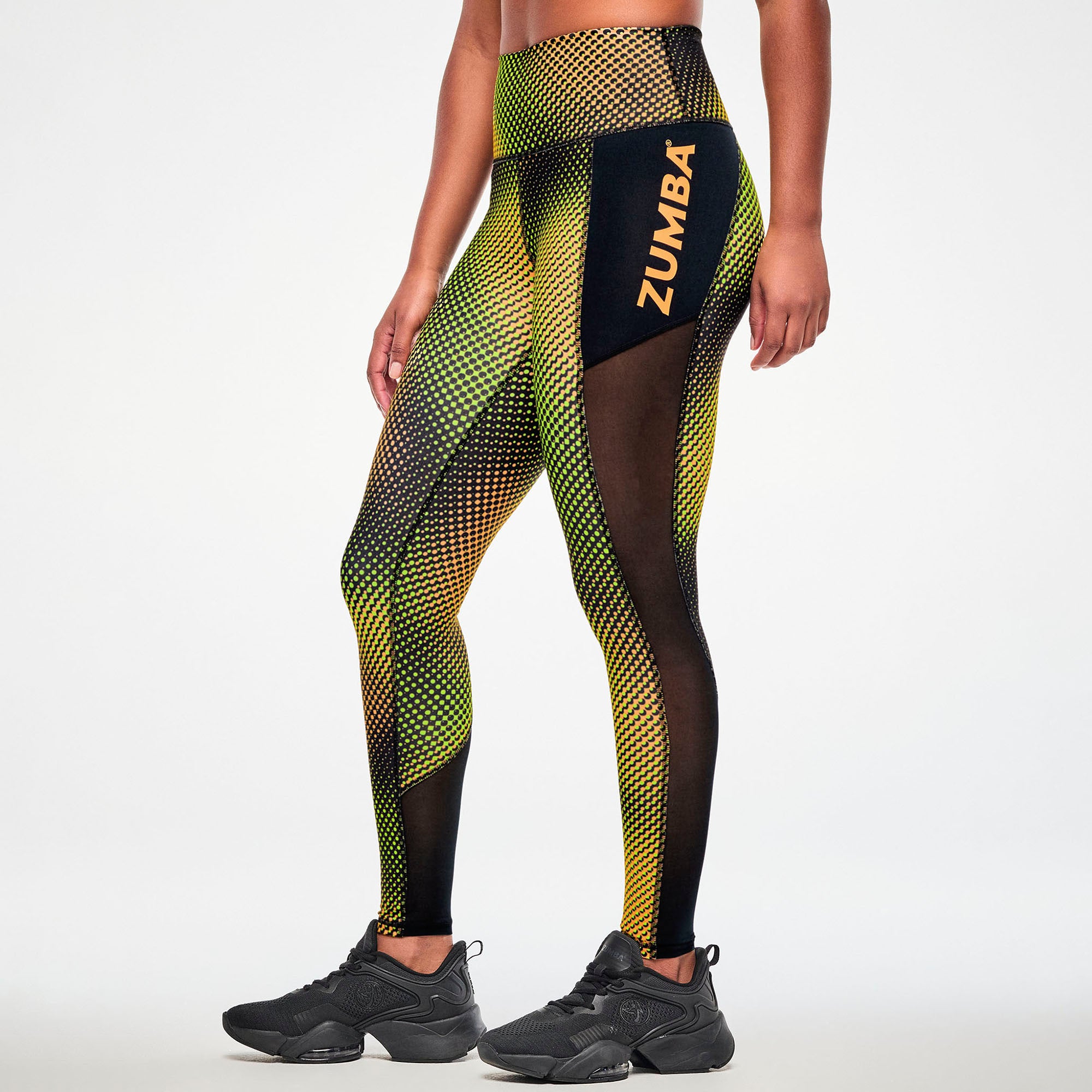 Electric Feel High Waisted Ankle Leggings With Inserts