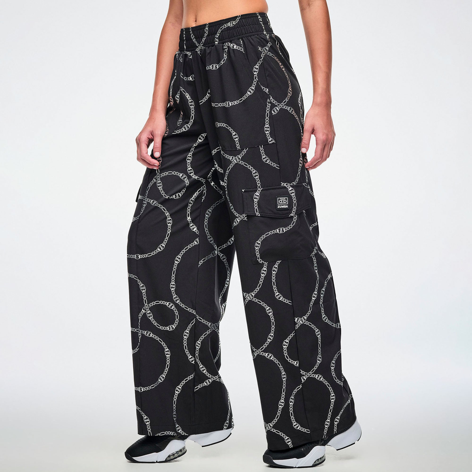 Dale-Z Woven Cargo Pants - Black/Silver