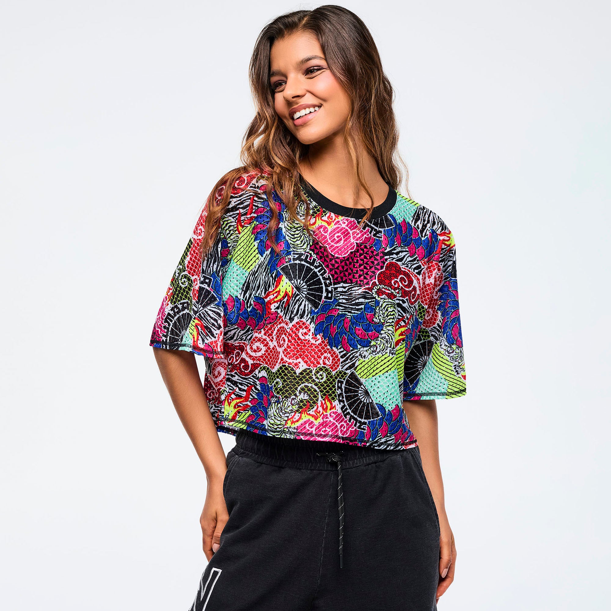 Eastern Flavor Boxy Dolman Crop Top חולצת זומבה